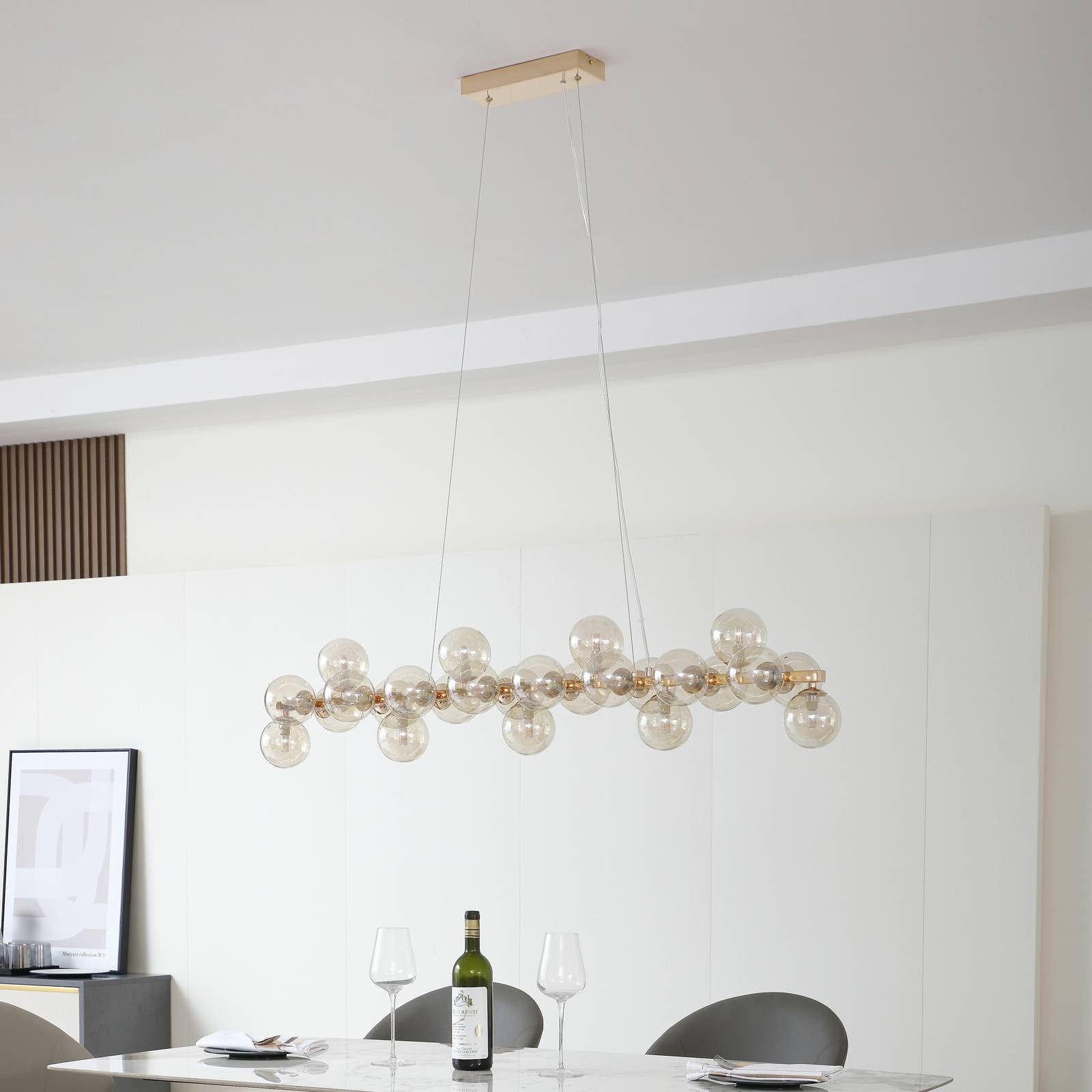 Lucande Hängeleuchte Naelen, Metall, Gold / Messing IP20, 25 x 8 W LED