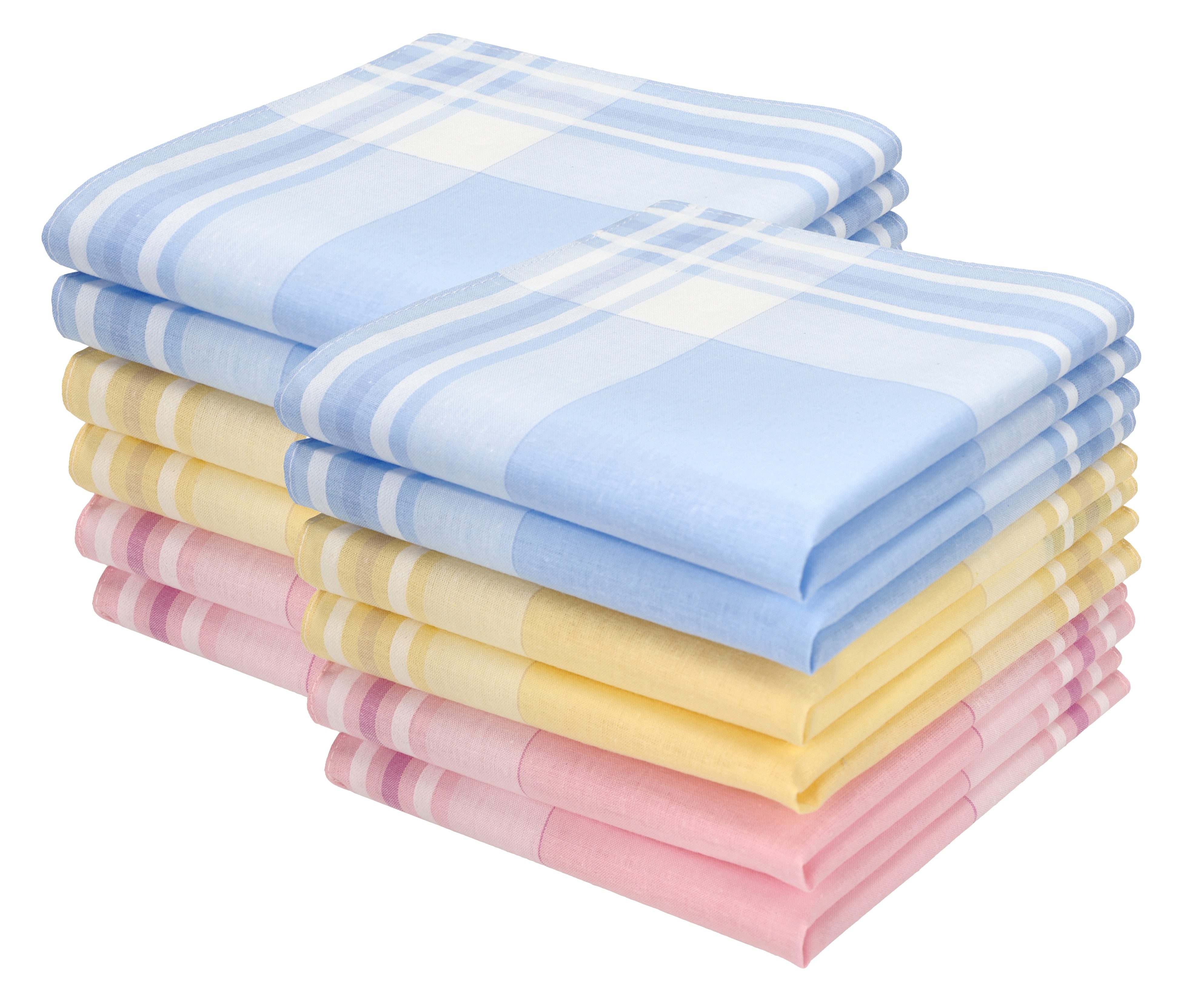 Betz Taschentuch 12er Damen Stoff Taschentücher Set Emma Größe ca. 28x28 cm, (12 Teile, 12-St. 12 Taschentücher)