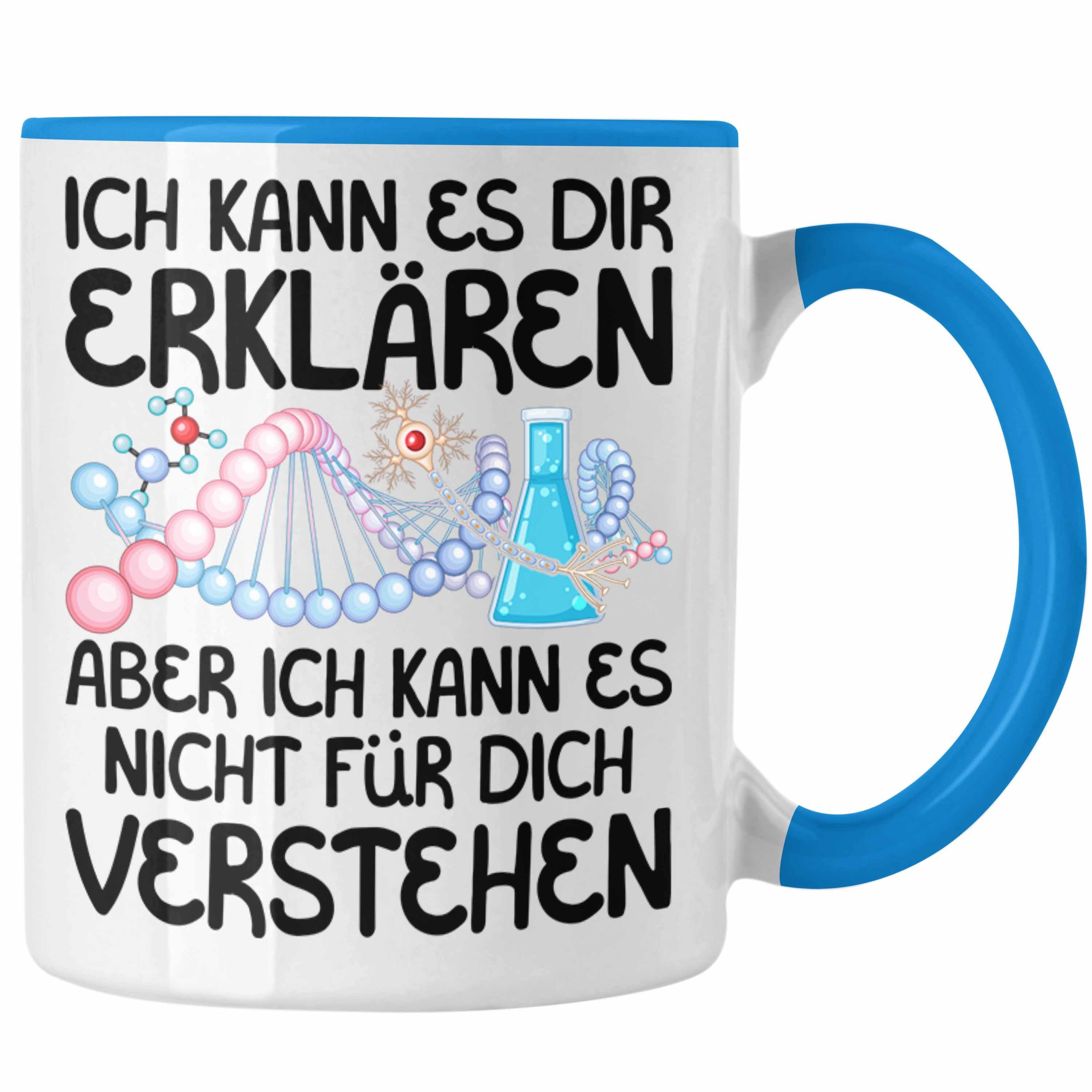 Trendation Tasse Biologie Geschenk Tasse Geschenkidee Spruch Lustiger für Biologen Blau Kaff