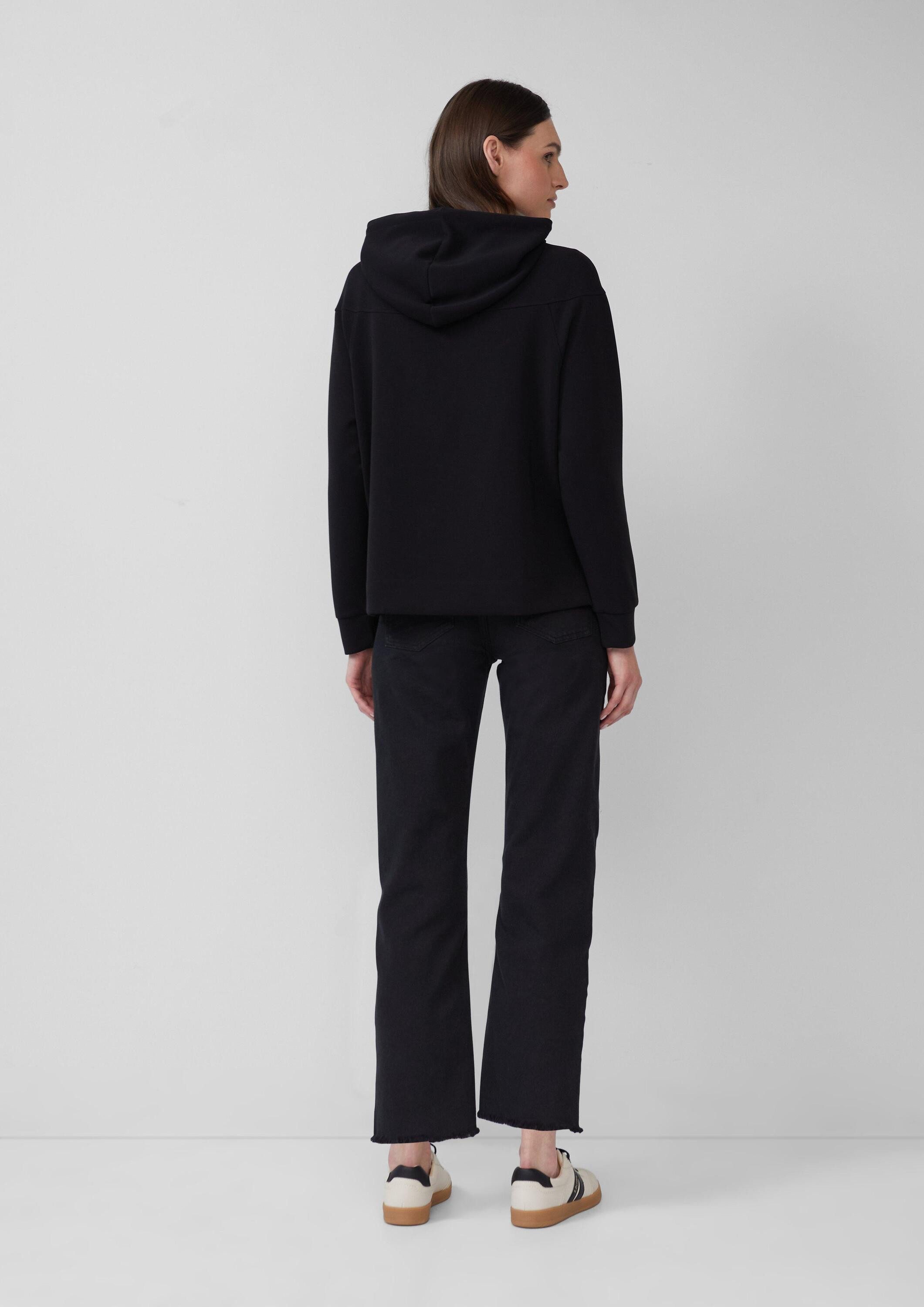 s.Oliver Sweatshirt Sweatshirt Scuba-Hoodie mit Seitenschlitzen