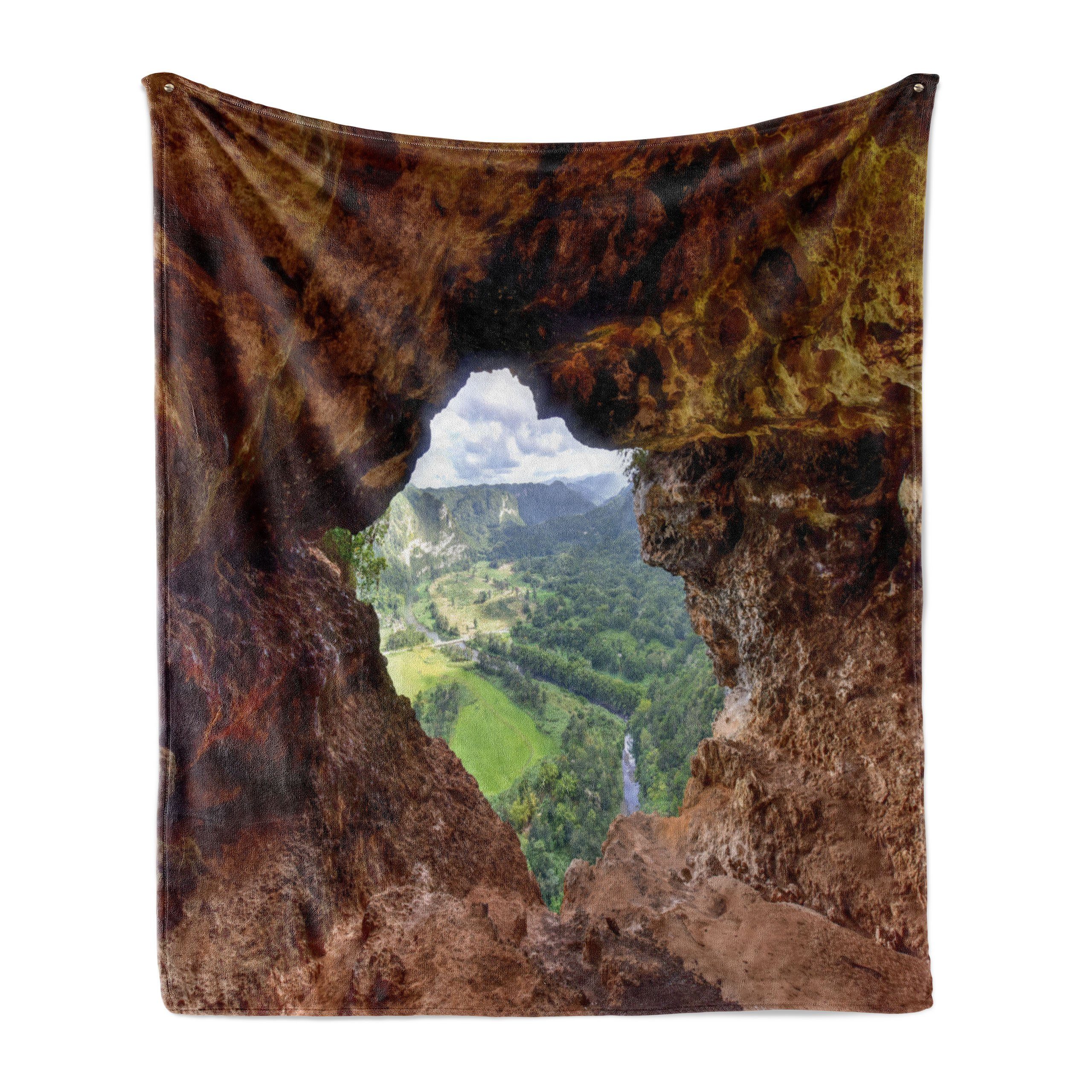 Wohndecke Gemütlicher Plüsch für den Innen- und Außenbereich, Abakuhaus, Puerto Rico Cave in Arecibo-Felsen