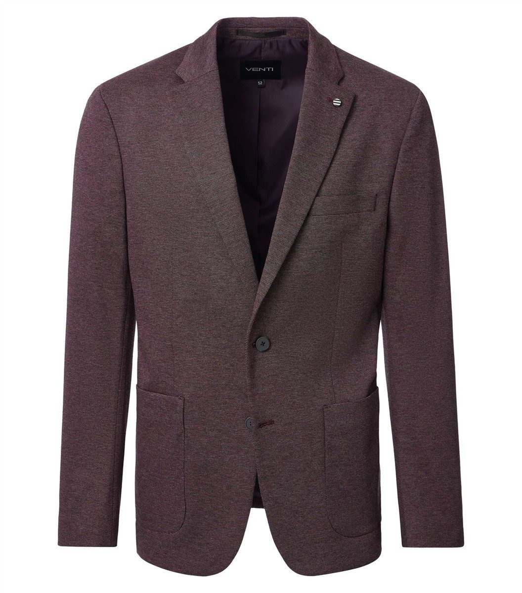 VENTI Sakko VENTI City Herren Sakko Revers Casual-Fit Stretch Bi-Color Rot