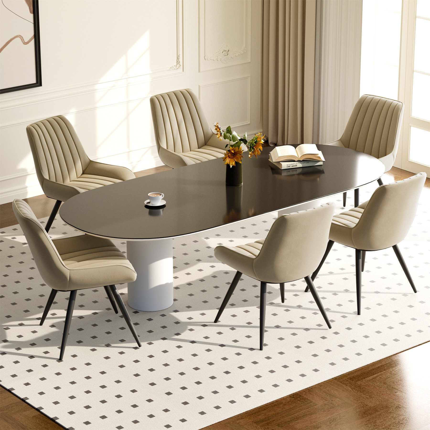 HawthyHome Esszimmerstuhl Stuhlset – Polsterstühle, Moderner Küchenstuhl (2 St), mit Ergonomischer Rückenlehne und Metallbeinen – Bild 5 von 5