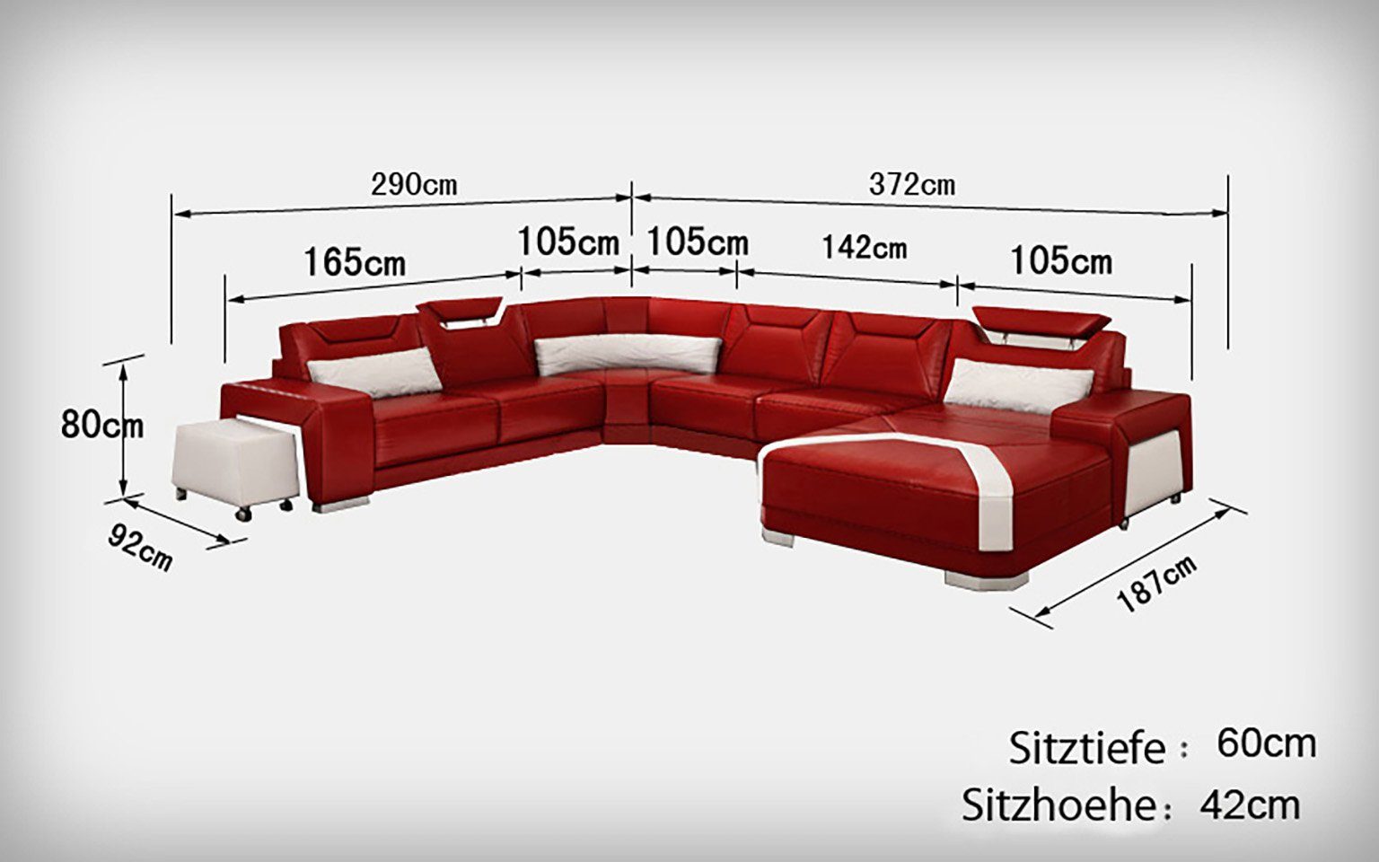 JVmoebel Ecksofa, Ledersofa Ecksofa Modern Couch Eck Wohnlandschaft Sofa Design