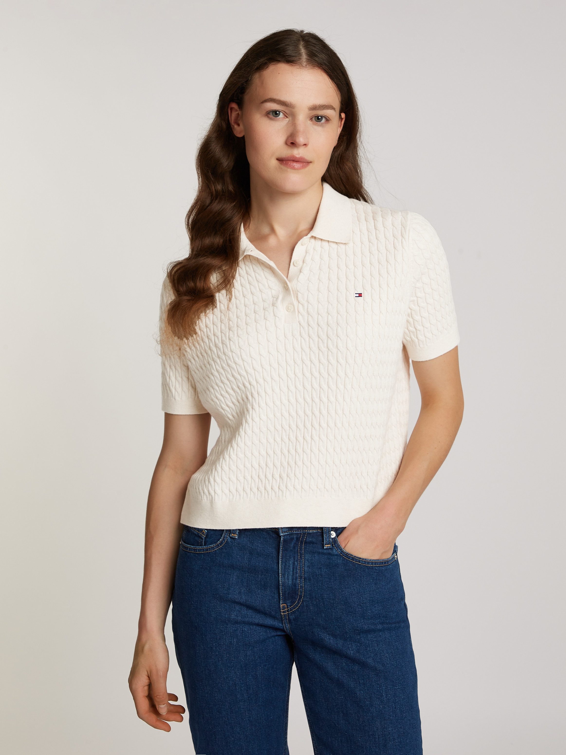 Tommy Hilfiger Polokragenpullover CO CABLE POLO günstig online kaufen