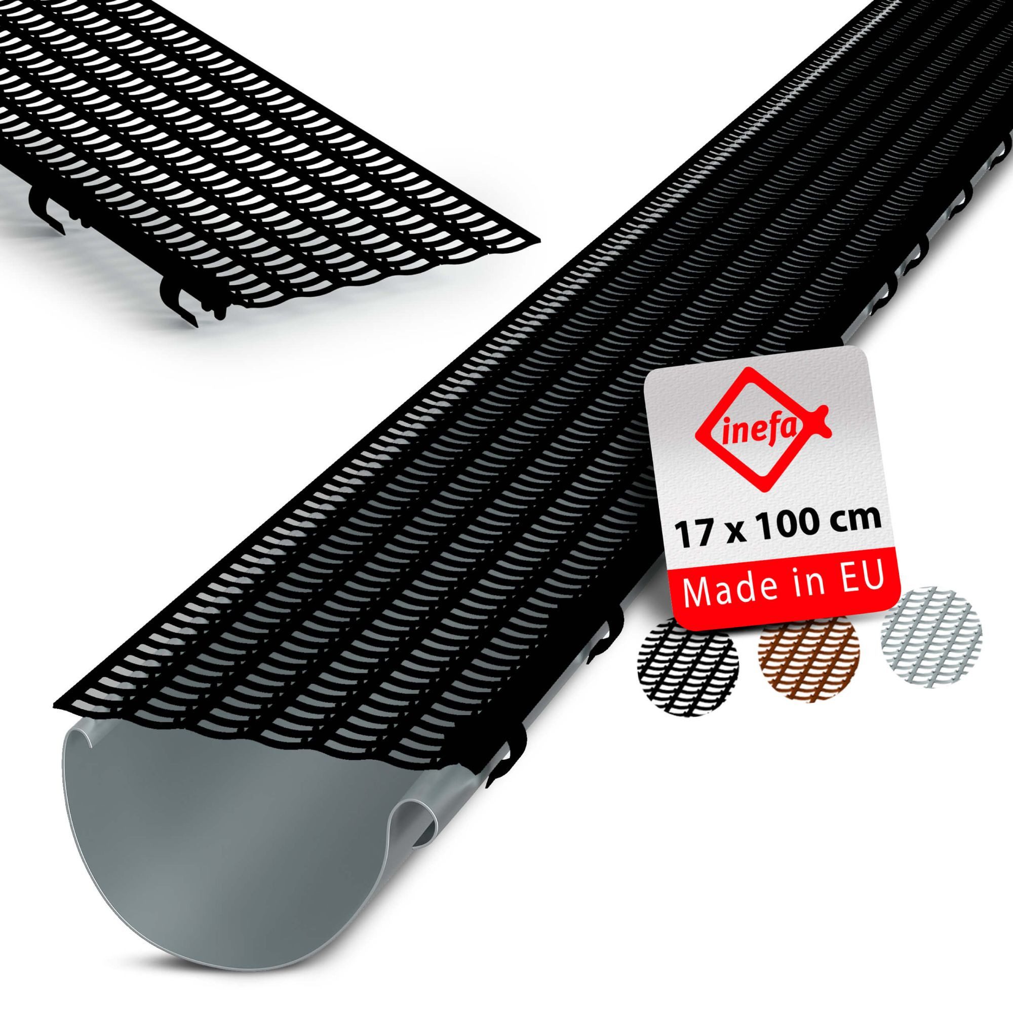INEFA Dachrinne Laubfangstreifen Желоба Laubschutz NW 100-150 (100-160mm), 100cm. 1 Stk., Желобаschutz, Желобаabdeckung Made in Germany