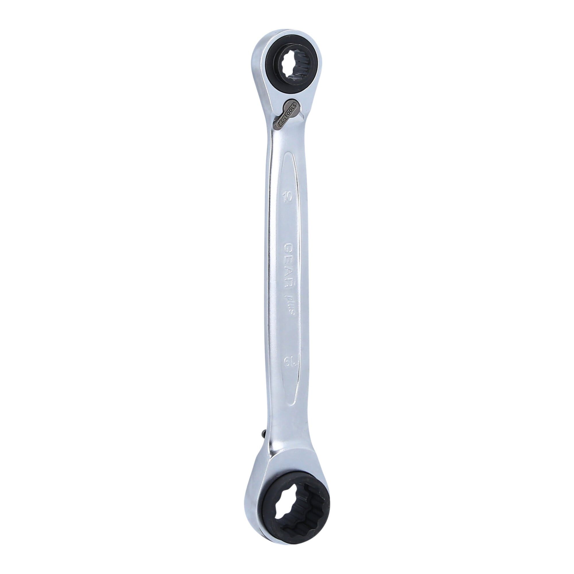 KS Tools Ratsche KS Tools 4 in 1 GEARplus umschaltbar Doppel-Ratschenringschlüssel, 10x