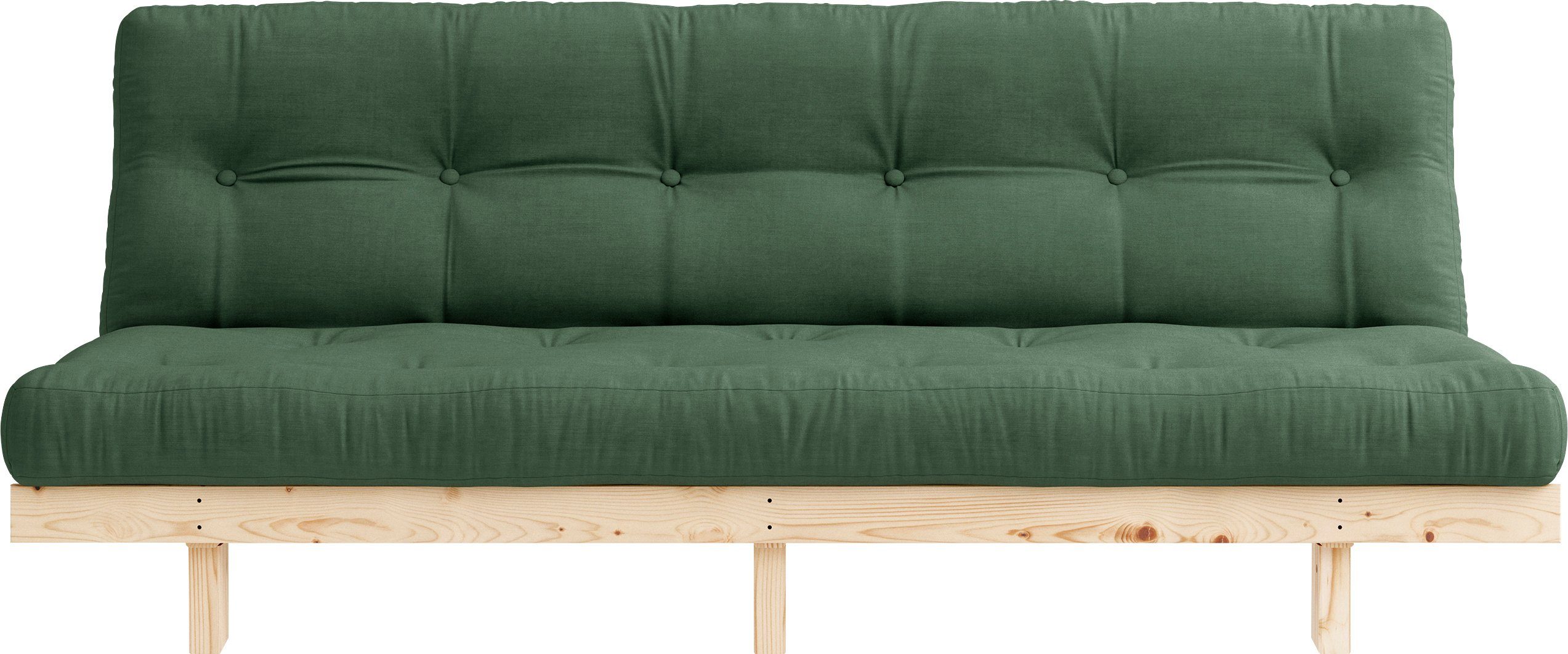 Karup Design Schlafsofa Lean, 2 Teile, mit Bettfunktion und Futonmatratze Olivgrün