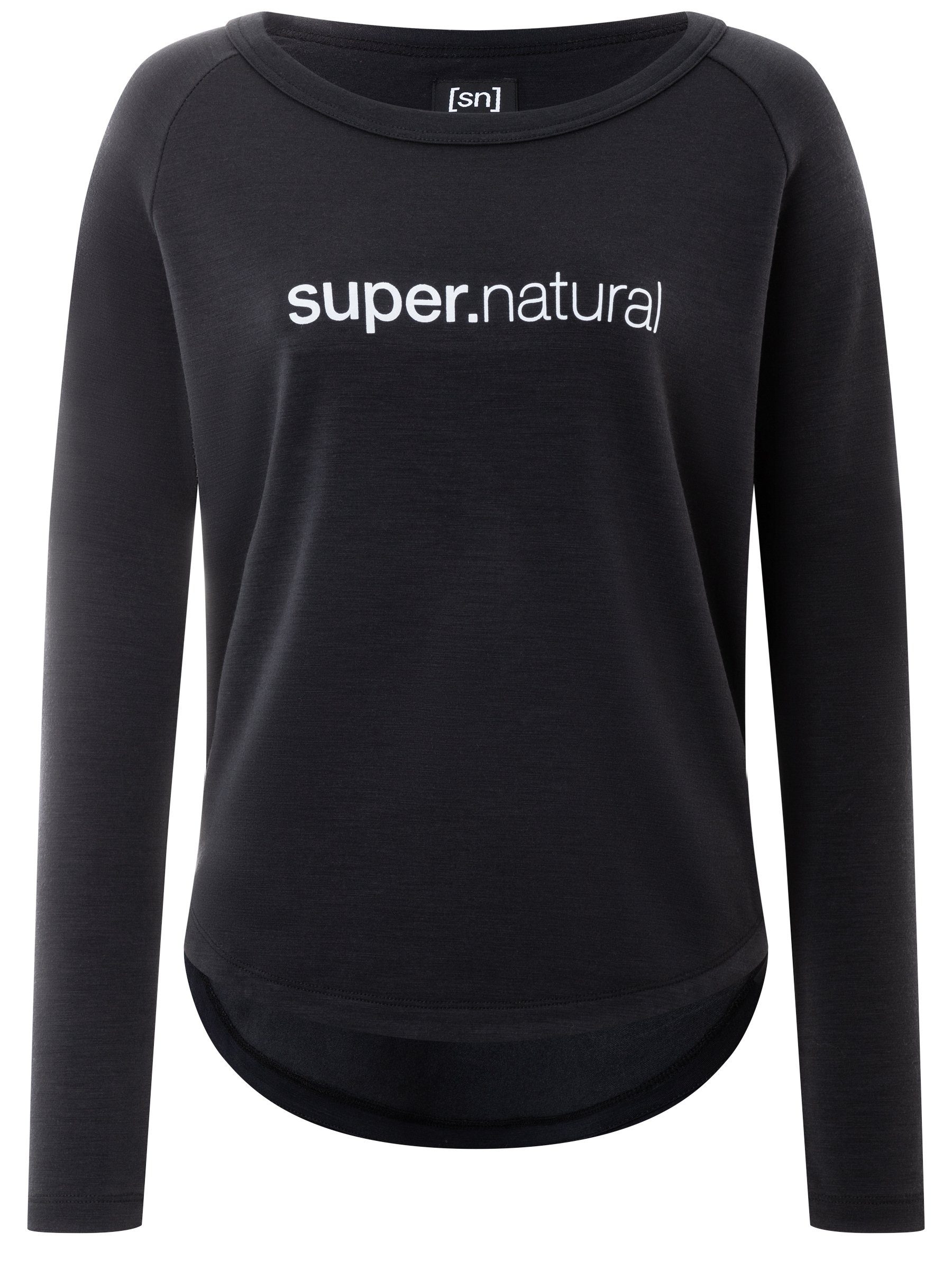 W SUPER.NATURAL White CREW Black/Fresh Sweatshirt EVERYDAY Merino Jet Pullover