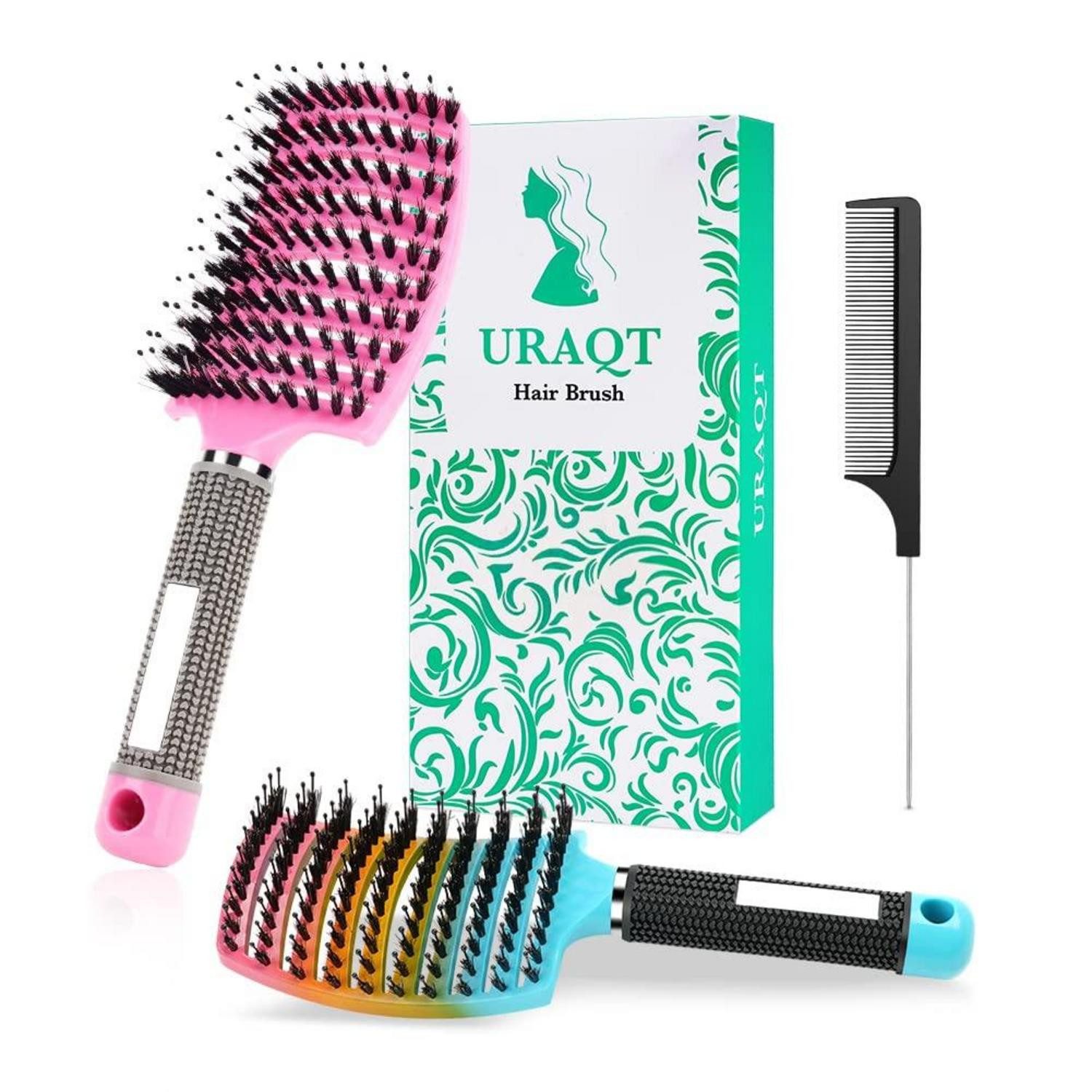 LuxusKollektion Griffkamm Haarbürste ohne Ziepen für Damen Herren Kinder Lockige Haare Gradient