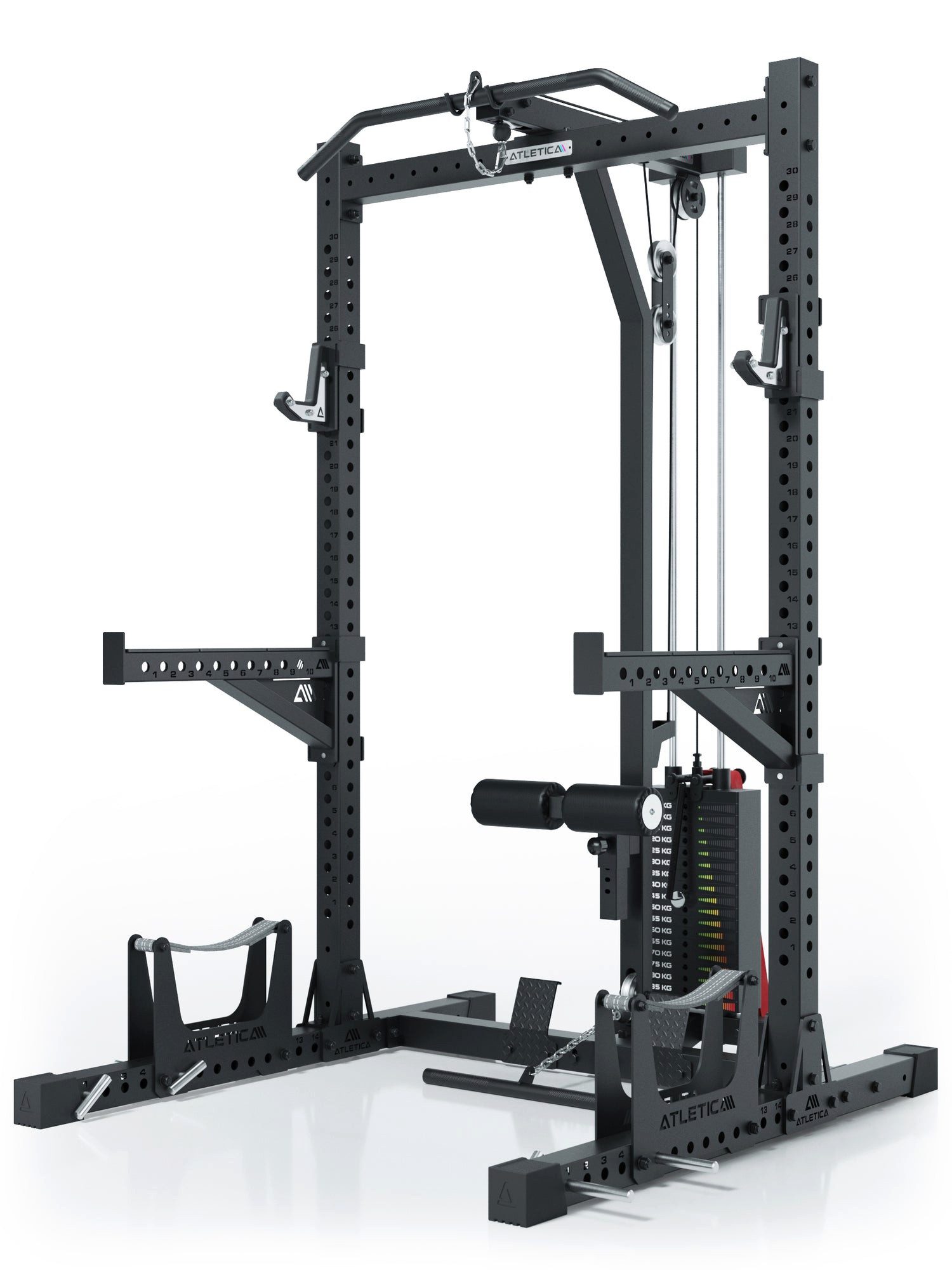 ATLETICA Power Rack R7 Rider, Steckgewichte Version, 95kg am Latzug