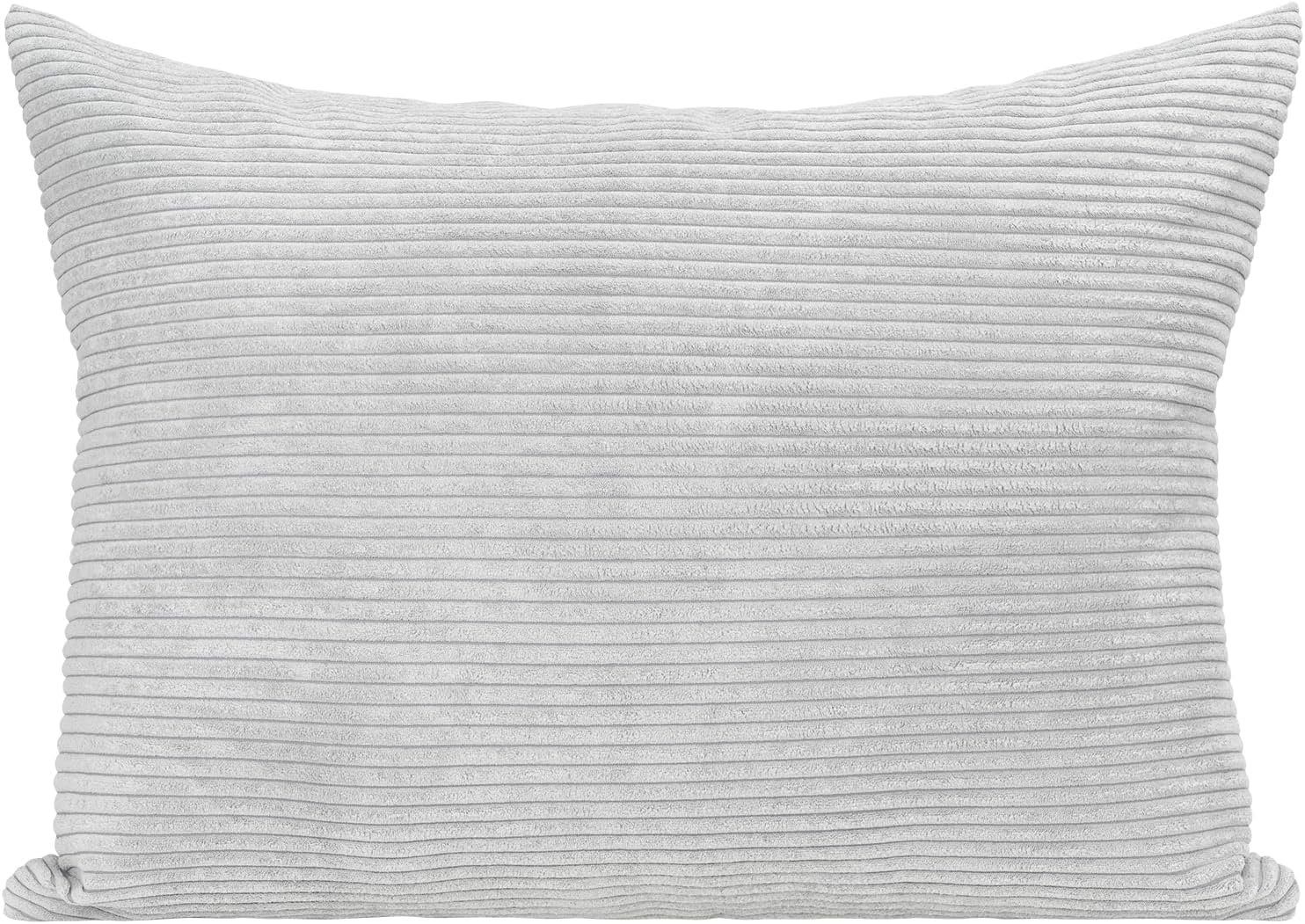 Couch, Polster 60x80 Art Bett Cord Sofakissen, oder Dekokissen Lesekissen, inkl. XXL als kuschelweiches Rückenkissen, für Füllkissen Selfitex jeglicher grau