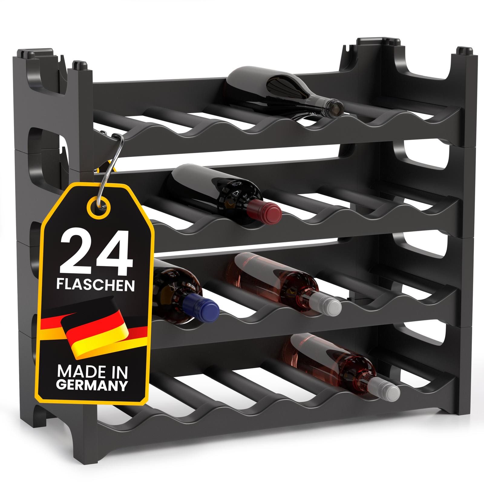 Gardissimo Weinregal Flaschenregal für 24 Flaschen Kunststoff stapelbar Fla günstig online kaufen