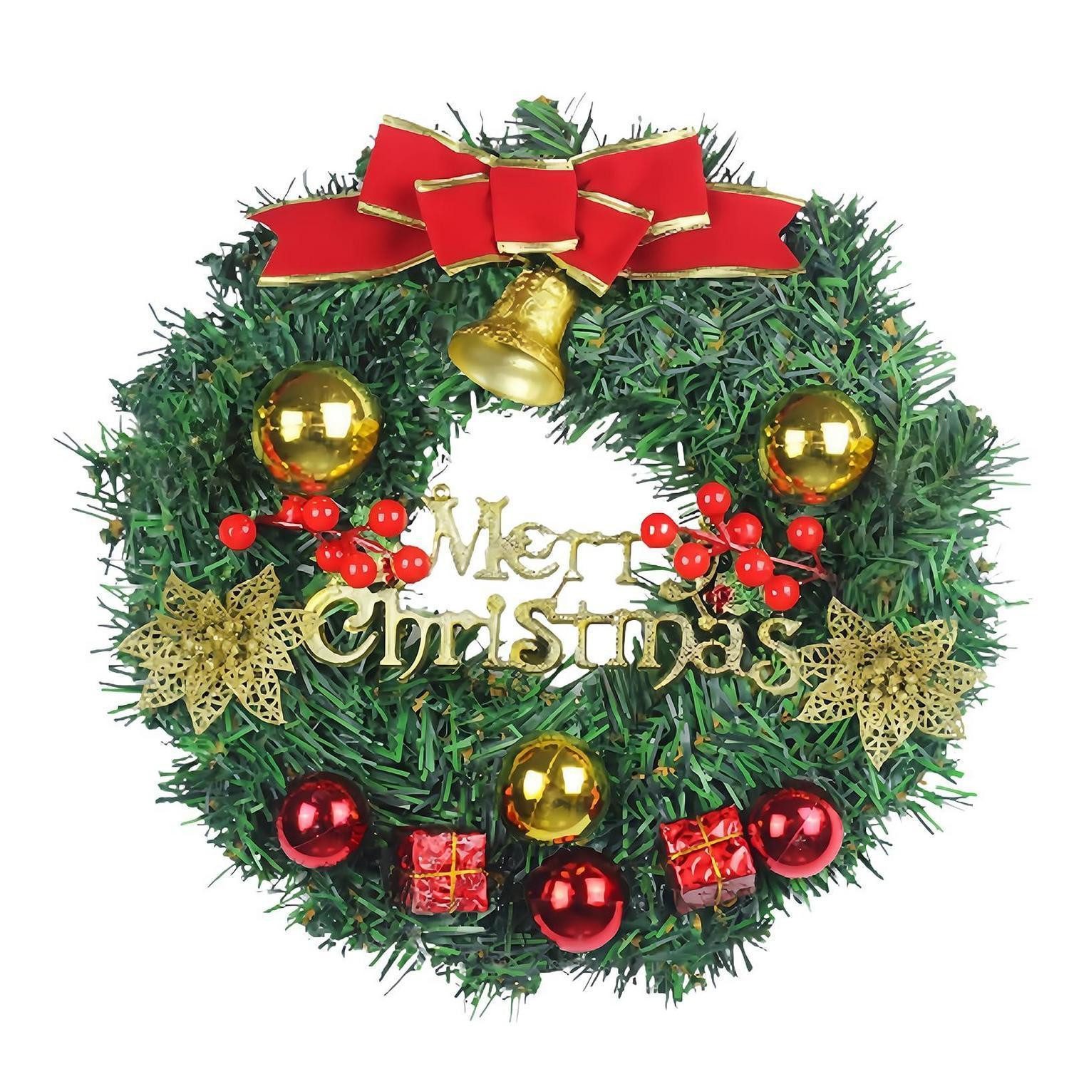 LuxusKollektion Tischkranz Türkranz Weihnachten 30cm mit Beeren Künstlich