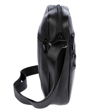 Christian Wippermann Umhängetasche Kleine echt Leder Umhängetasche Tasche für Herren (1 tlg), Damen Schultertasche Schwarz Bodybag Waistbag