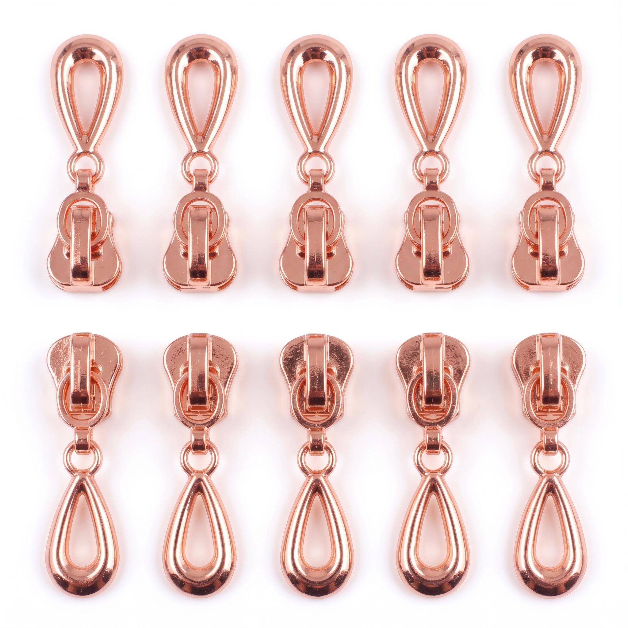 maDDma Reißverschluss 10 Reißverschluss Zipper 5mm Tropfenform, rosegold