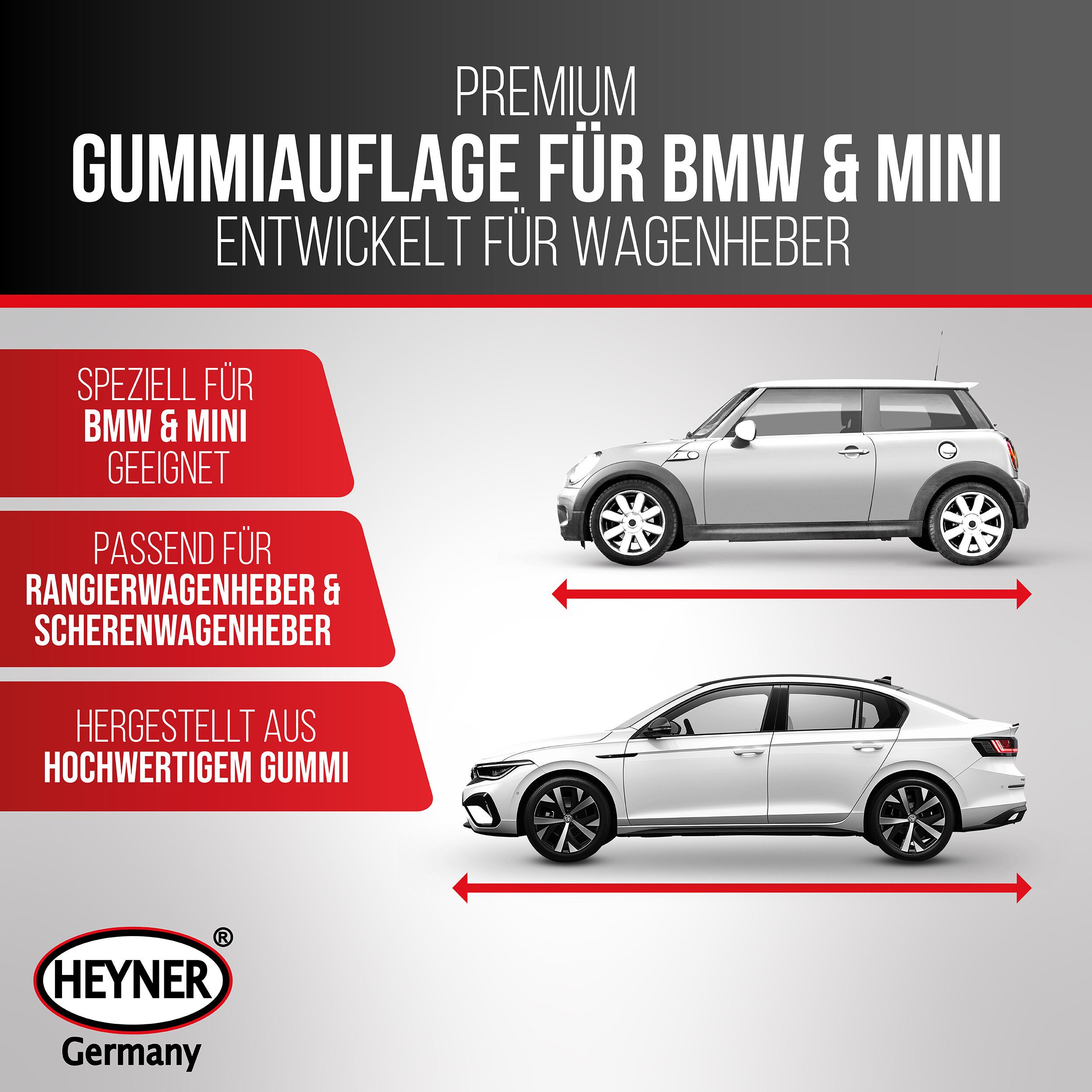 HEYNER Wagenheber Gummiauflage 65 mm für Wagenheber, rund, passend für BMW & MINI, 1-tlg. – Bild 2 von 5
