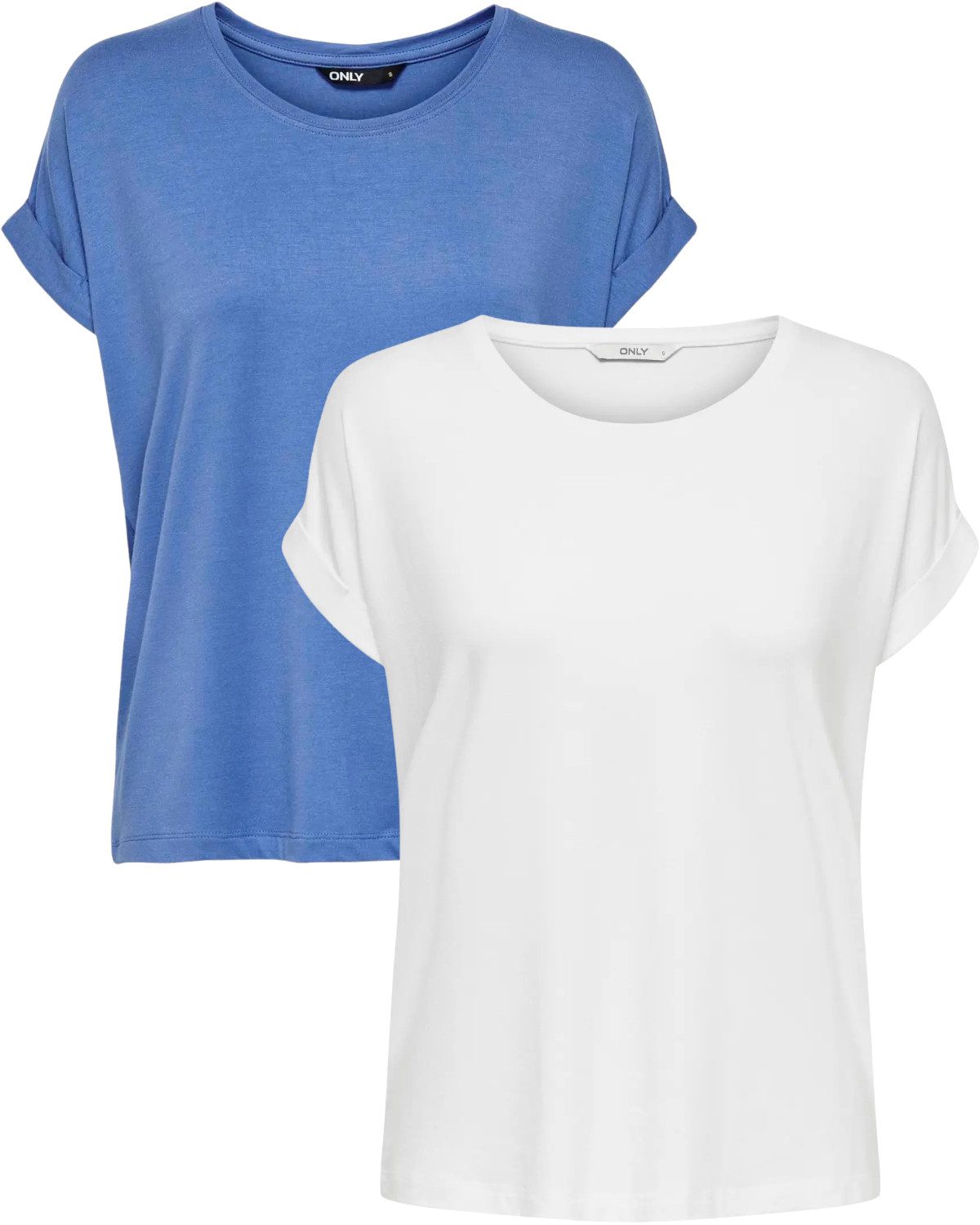 ONLY T-Shirt Stilvolles Basic Shirt mit Rundhalsausschnitt (2er-Pack) unifa günstig online kaufen