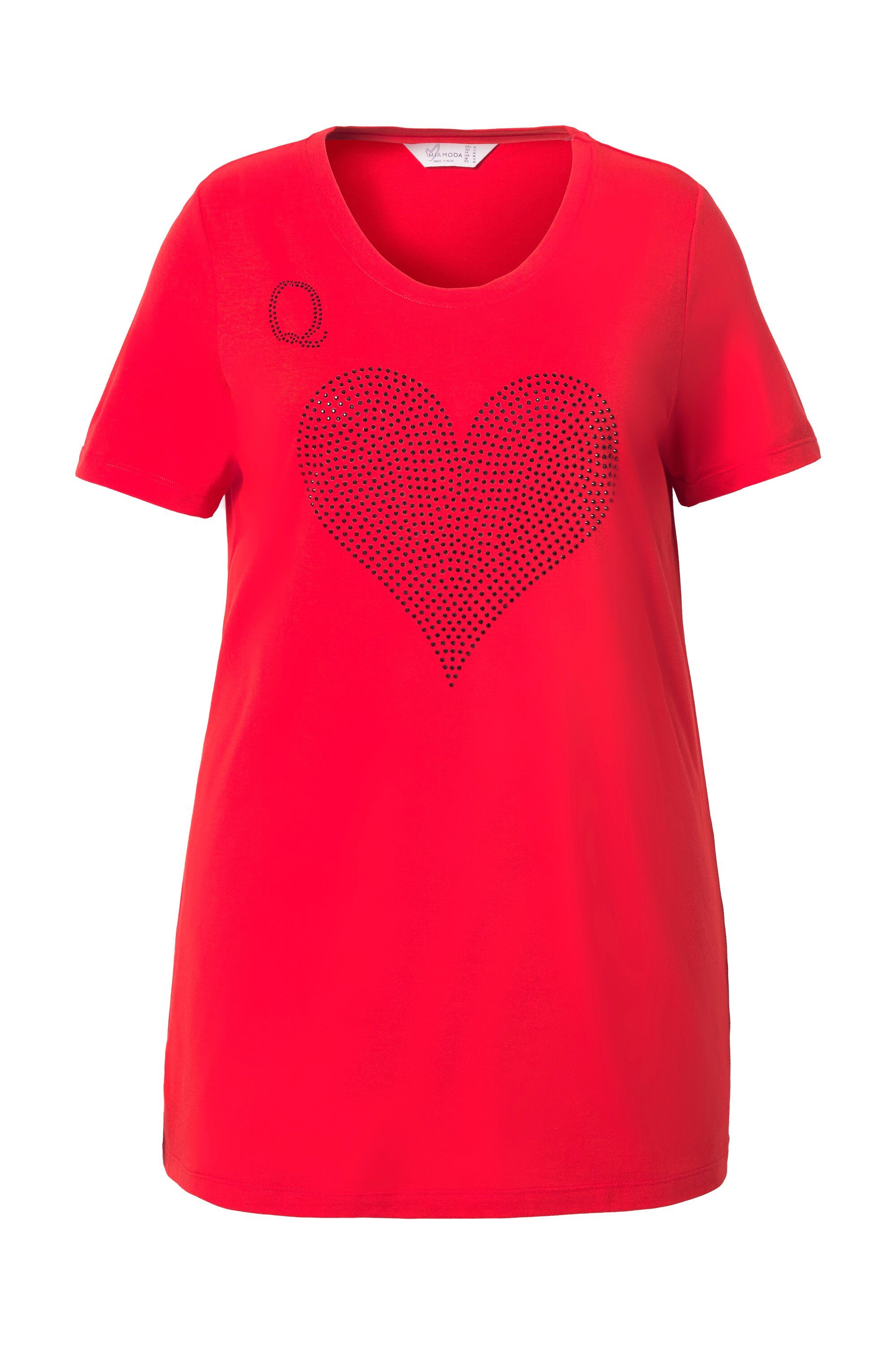MIAMODA T-Shirt T-Shirt A-Linie Spielkarten-Motiv Glitzersteinchen günstig online kaufen