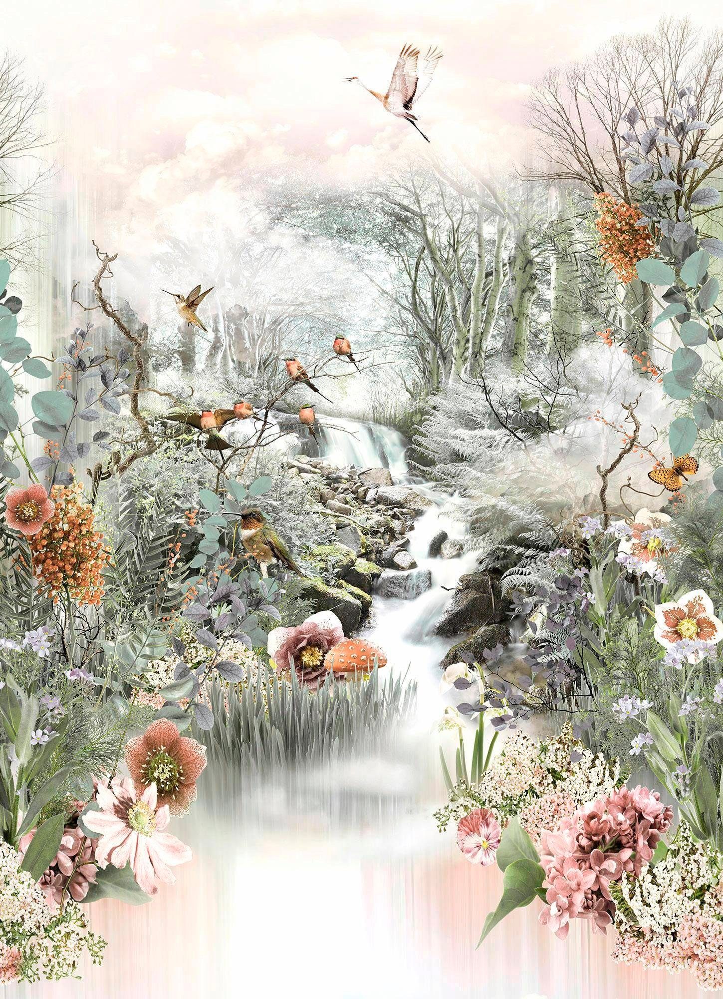 Komar Fototapete Fable - Größe 184 x 254 cm, glatt, bedruckt, Wohnzimmer, Schlafzimmer