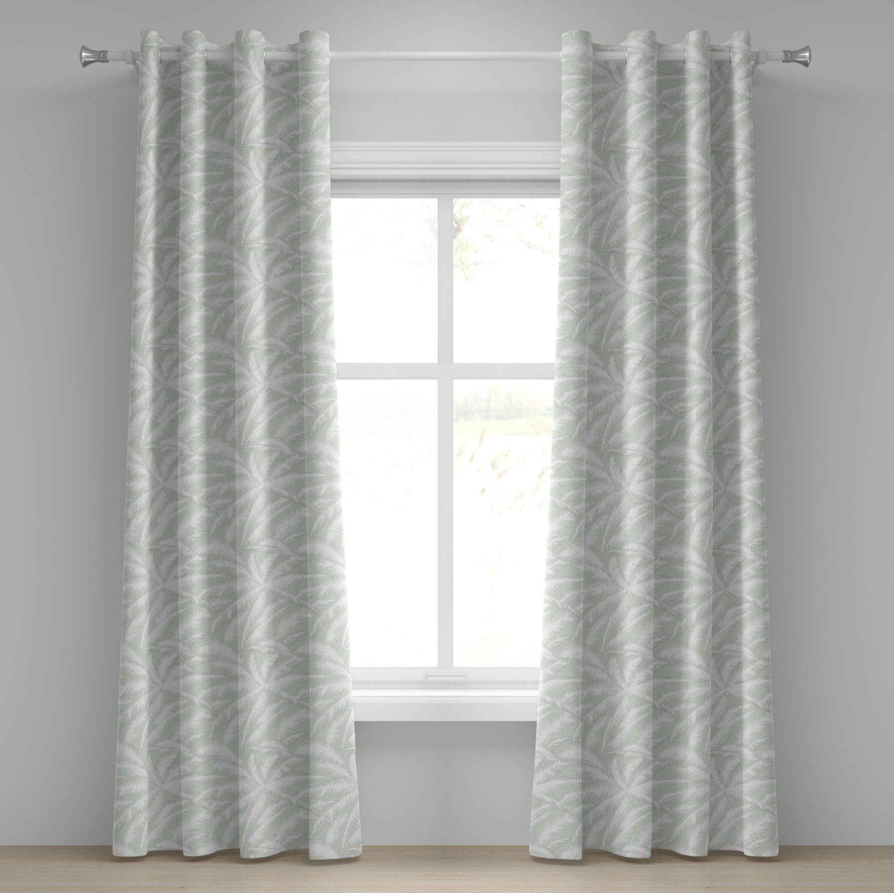 Gardine Dekorative 2-Panel-Fenstervorhänge für Schlafzimmer Wohnzimmer, Abakuhaus, Abstrakt Flüchtiger Palm Jungle