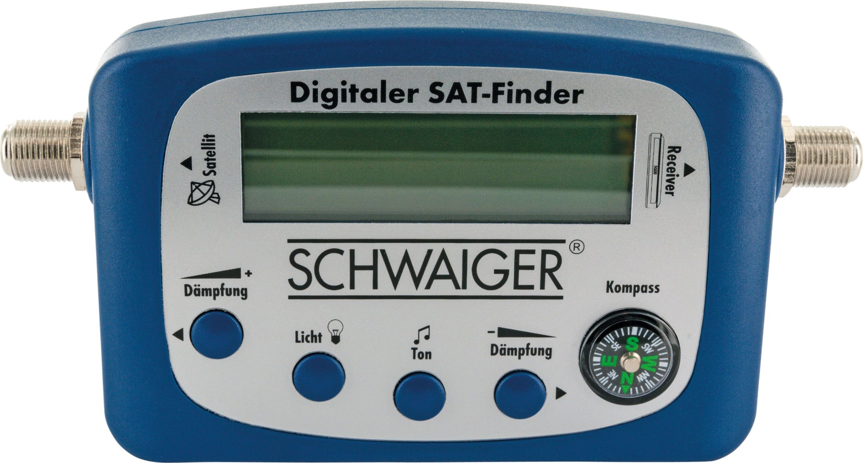 Schwaiger Satfinder SF80 531 (besonders für ASTRA und EUTELSAT geeignet, Stromversorgung über angeschlossenen Receiver), Kompass für exakte horizontale Ausrichtung