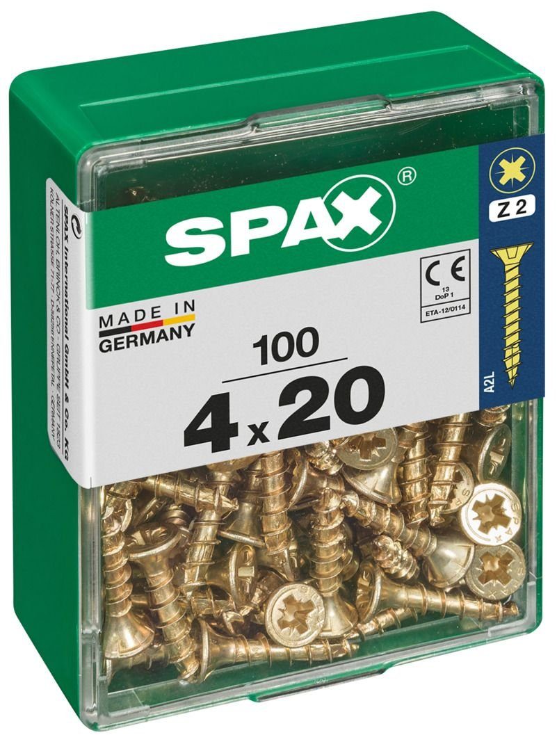 - Universalschrauben 2 x 4.0 mm Holzbauschraube Spax 20 SPAX PZ 100