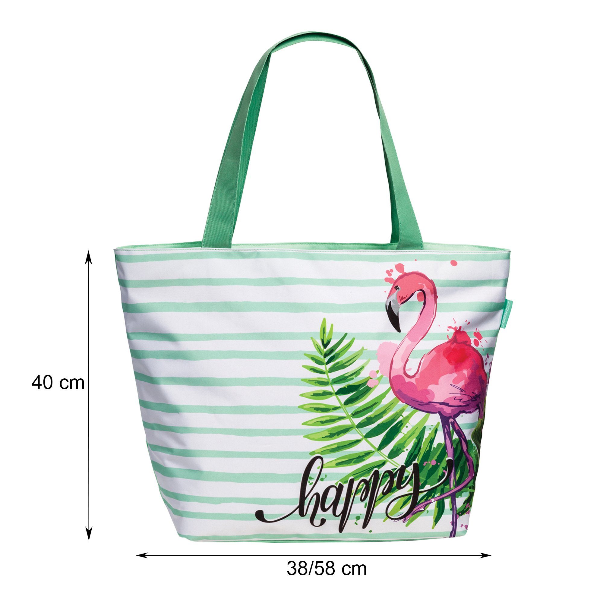 Haus Beach Strandtasche und Einkaufsshopper Badetasche Deko Shopper Reißverschluss Schultertasche Mint