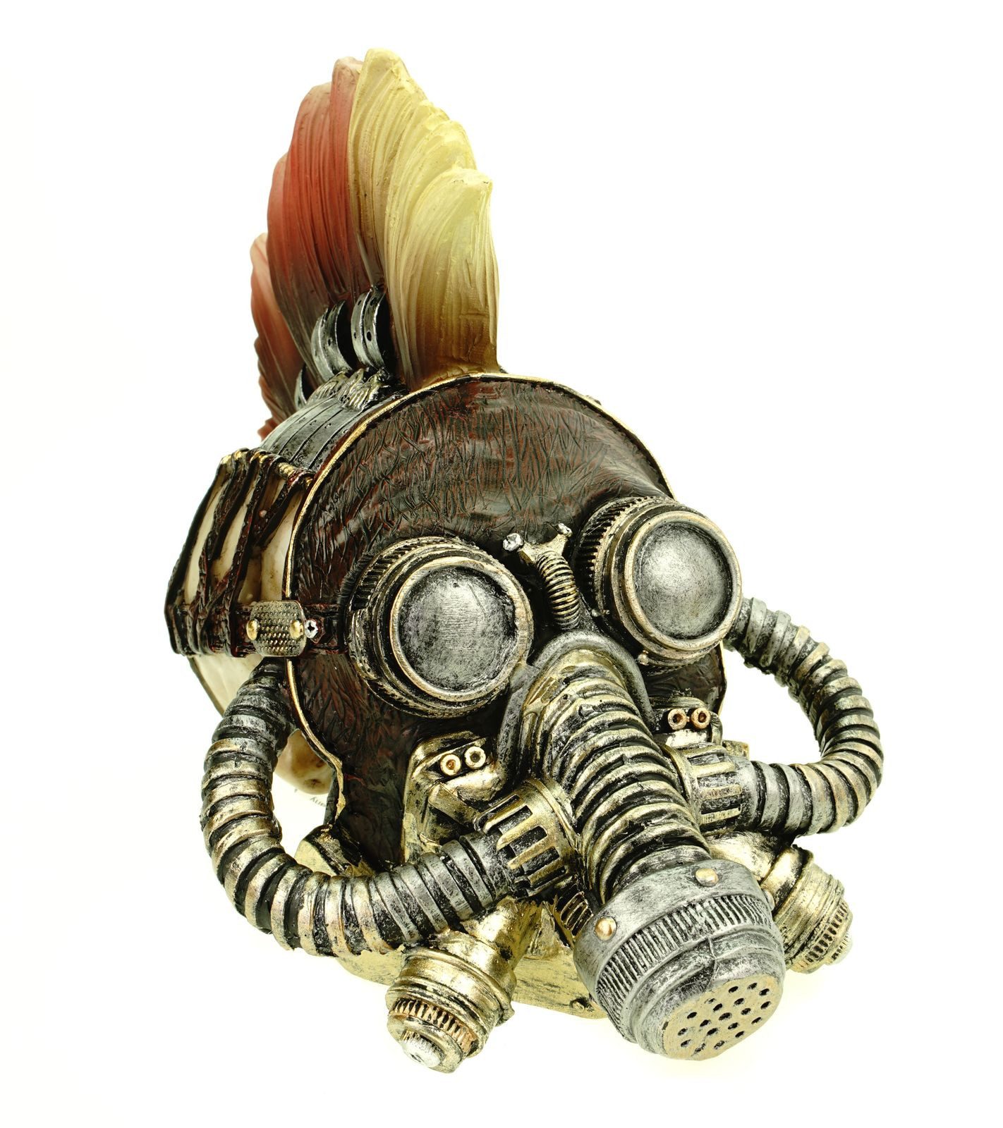 Dekofigur Totenschädel Steampunkschädel Fury Max Gasmaske 23 cm Totenkopf