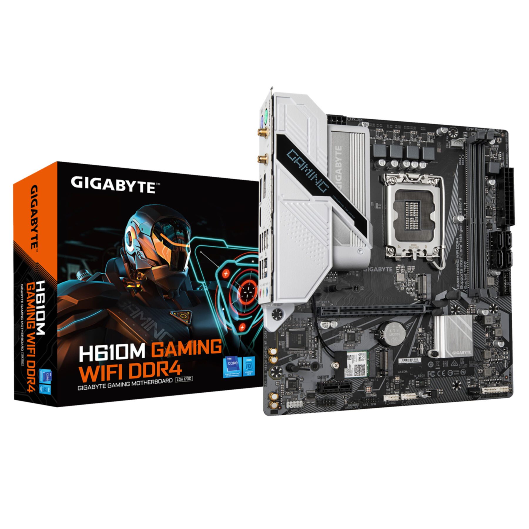 Gigabyte H610M GAMING WF DDR4 Mainboard - Unterstützt Intel Core Prozessoren 14 Mainboard