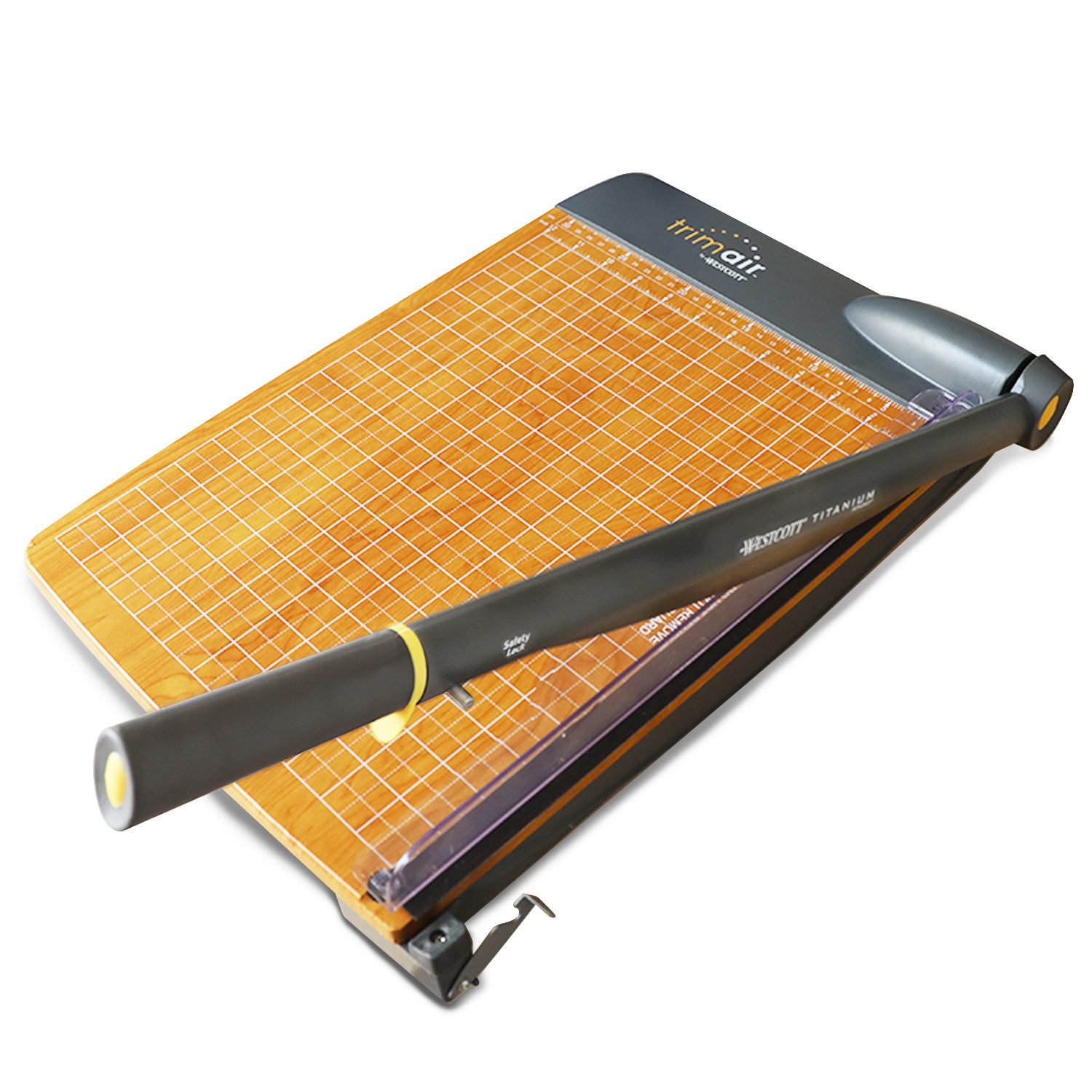 WESTCOTT Papierschneidegerät TrimAir Papierschneider 15" (38 cm) Hebelschneider Schneidemaschine, mit Holzkern und titanbeschichteter Klinge