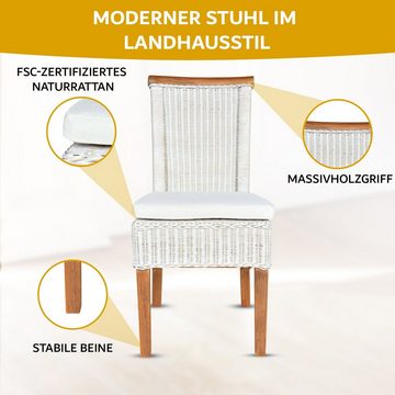 ELYFLAIR Esszimmerstuhl ELYFLAIR Handgefertigter Esszimmerstuhl aus FSC-Naturrattan