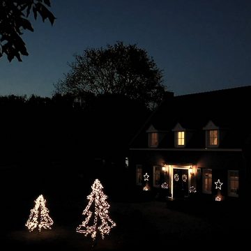 MARELIDA LED Baum LED Leuchtbaum Weihnachtsbaum 2m funkelnd Timer aufklappbar Vorgarten, LED Classic, warmweiß (2100K bis 3000K)