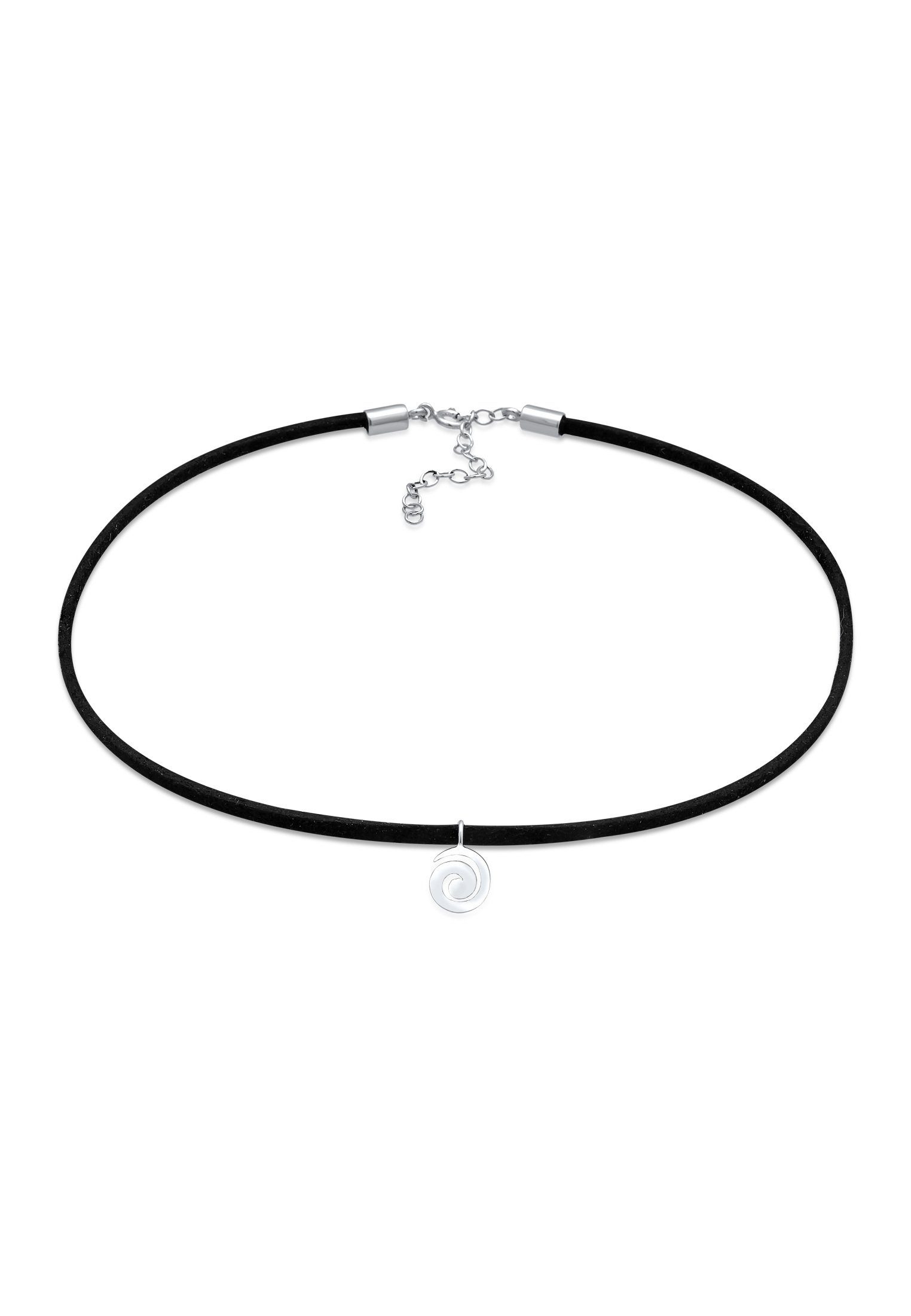 Elli Choker Choker Velour Schwarz Spirale Trend 925 Silber