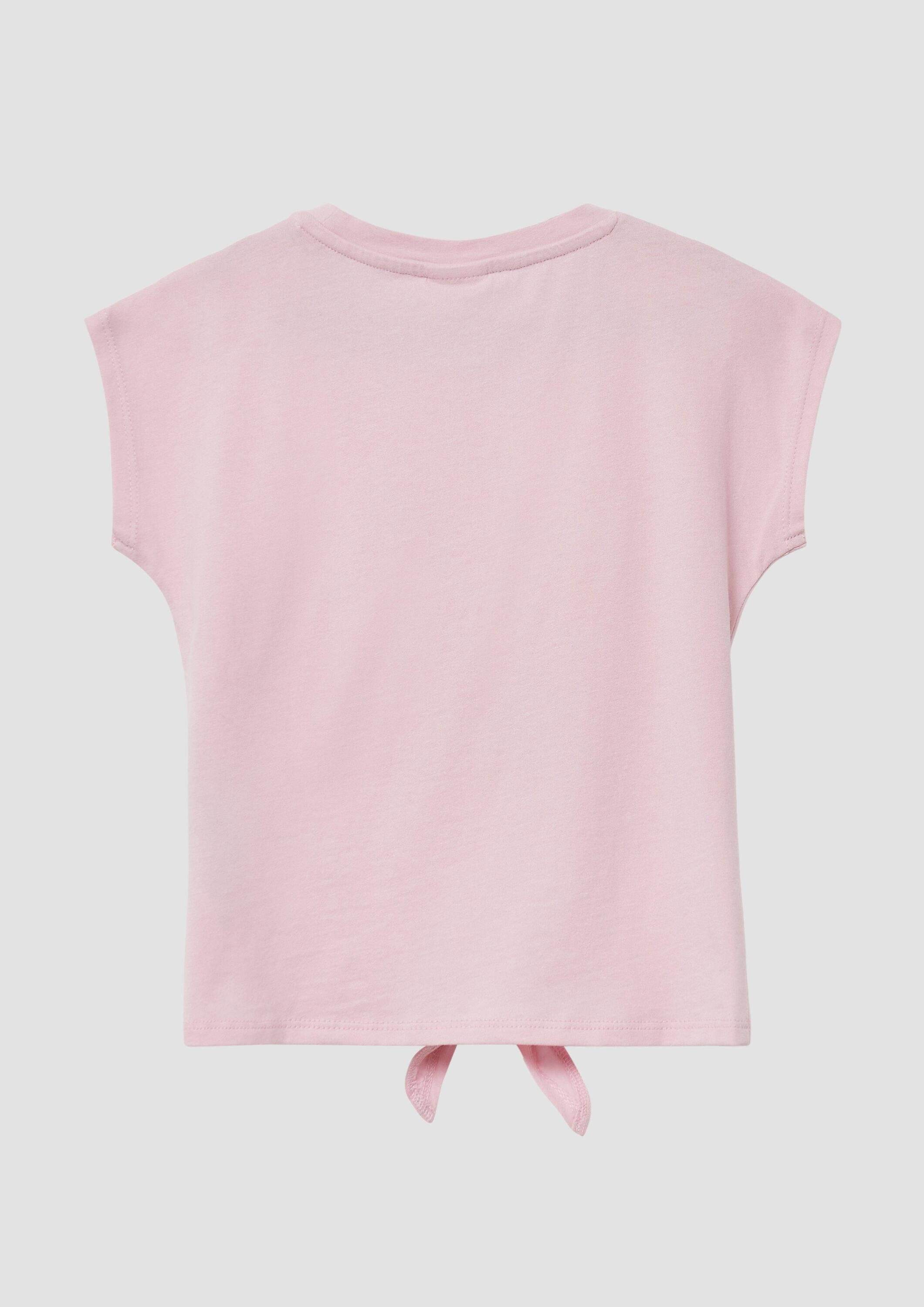 s.Oliver Kurzarmshirt T-Shirt T-Shirt mit Applikation und Knotendetail