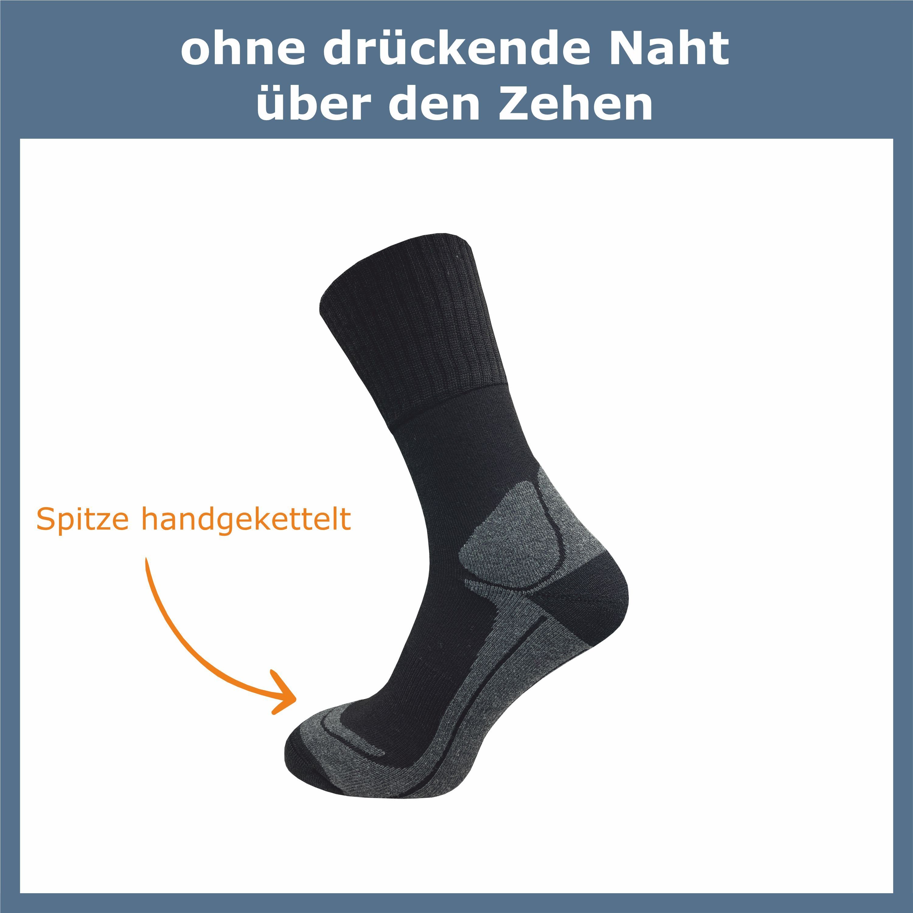 GAWILO Wandersocken für Damen & Herren mit Merinowollanteil und Fersenpolster (4 Paar) Funktionsfasern der Thermosocken halten Ihre Füße warm und trocken