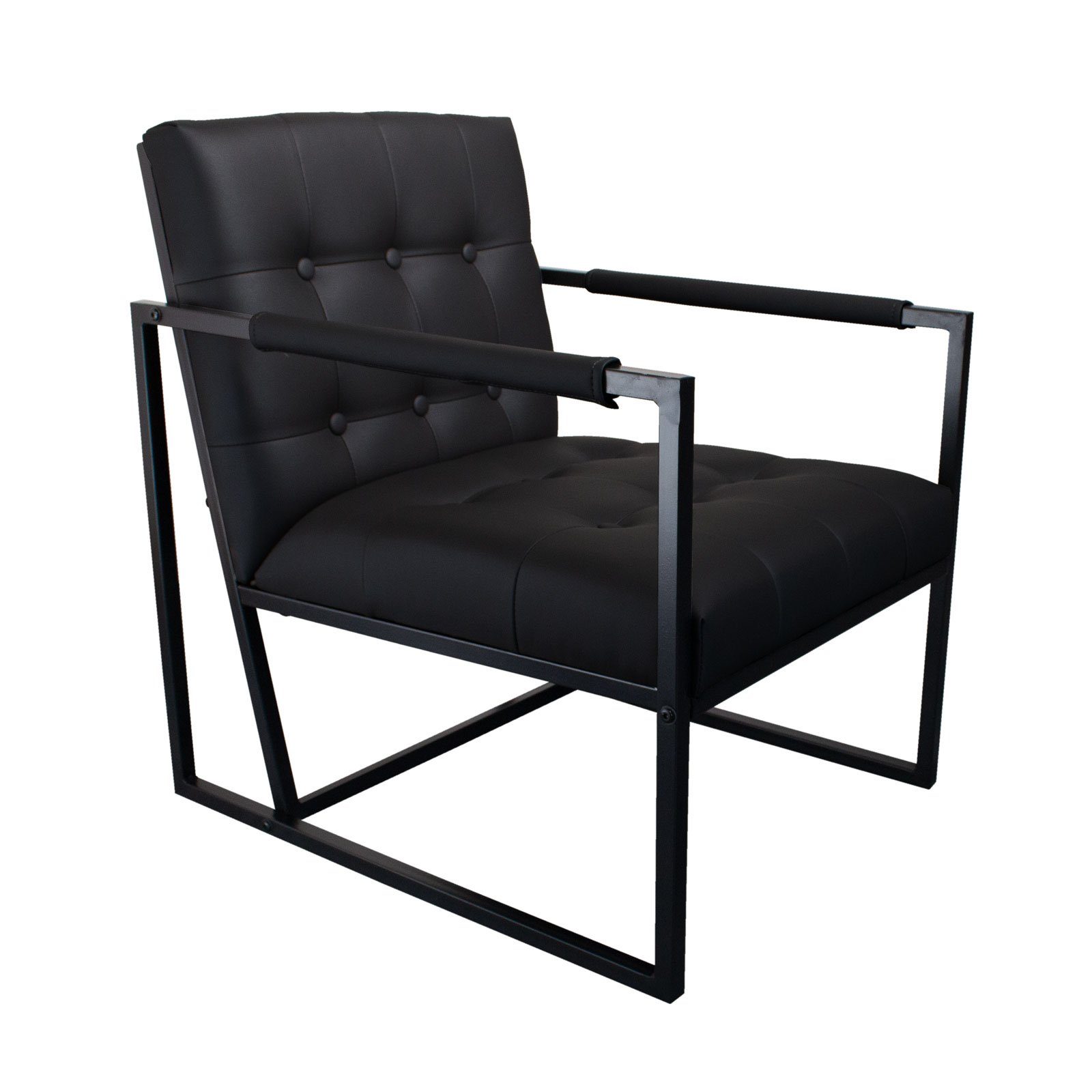 SVITA Sessel JONES (1-St), modern, Cocktailsessel, Lounge, Kunstleder, Schwarz Schwarz | Schwarz