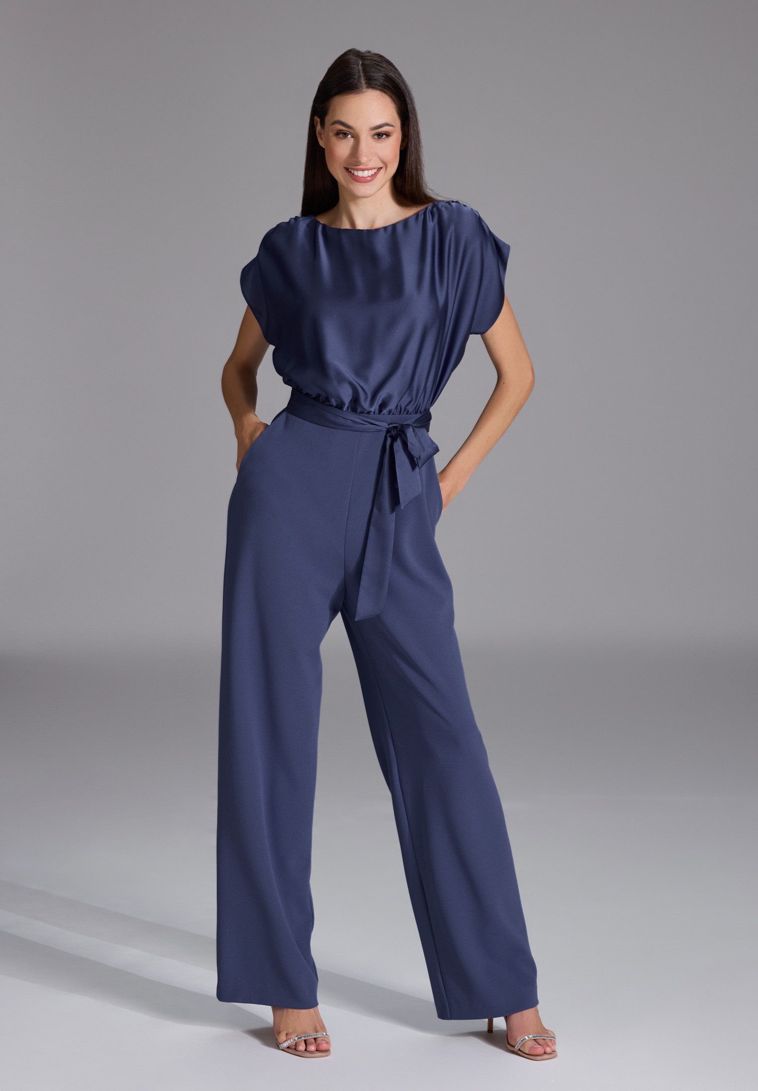 SWING Jumpsuit Jumpsuit aus Material-Mix Oberteil in lockerer Passform mit günstig online kaufen