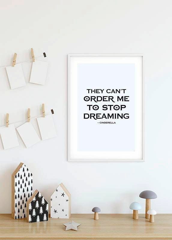 Komar Poster Cinderella Quote, Disney (1 St), Kinderzimmer, Schlafzimmer,  Wohnzimmer