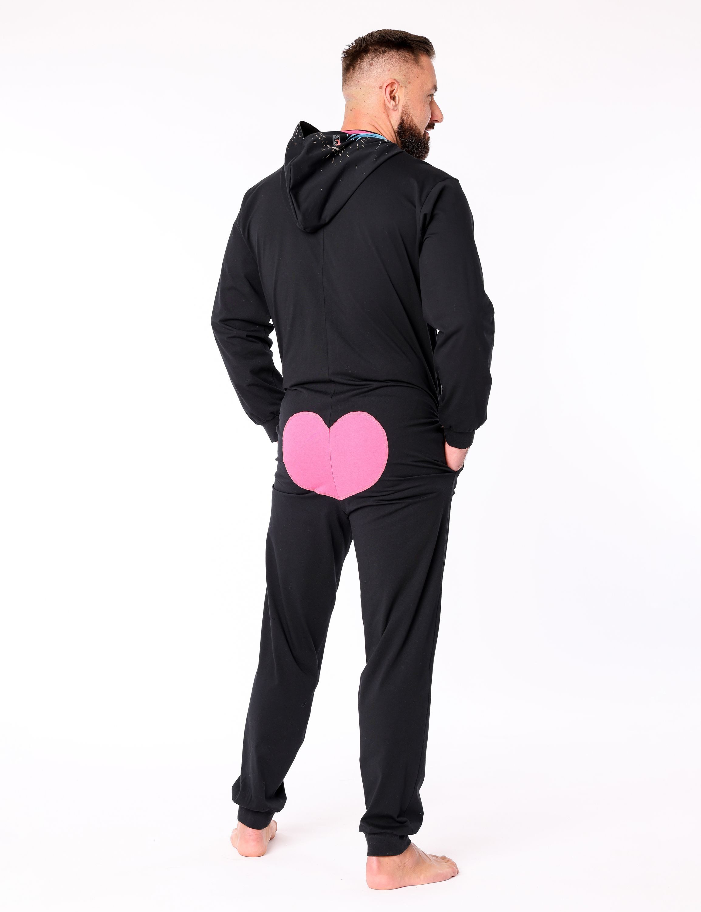 Ladeheid Schlafanzug Herren Schlafoverall Jumpsuit mit Kapuze LA40-235 Karnevalskostüm ohne