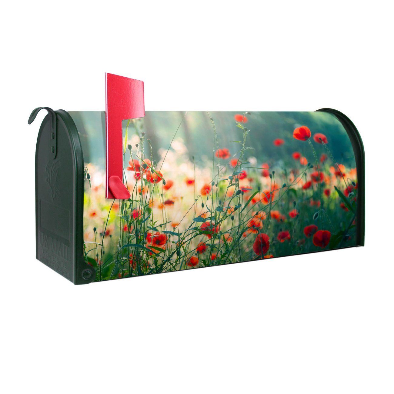 Wandhalterung Letterbox Stahl schwarz mit Motiv Kreidetafel Amerikanischer Briefkasten 51x22x17cm BANJADO US Mailbox