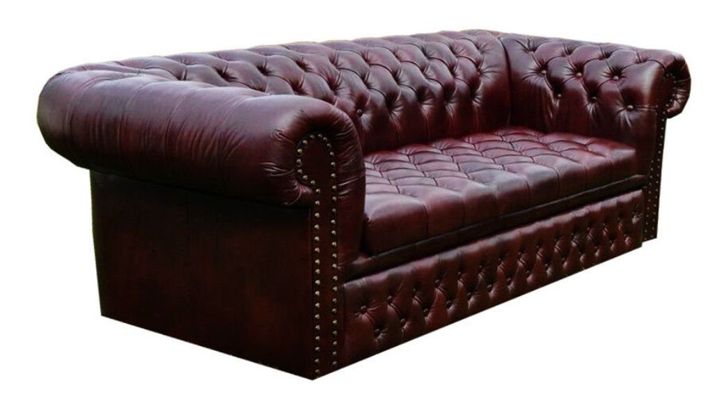 Sofort, Europe Leder in JVmoebel Couch mit Sofa 100% Bettfunktion Chesterfield Made 3 Sitzer Chesterfield-Sofa