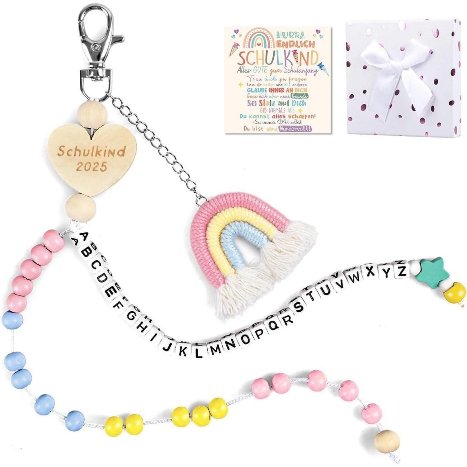 LuxusKollektion Perlenarmband Einschulung Geschenk Mädchen Rechenkette Schulanfang Schultüte