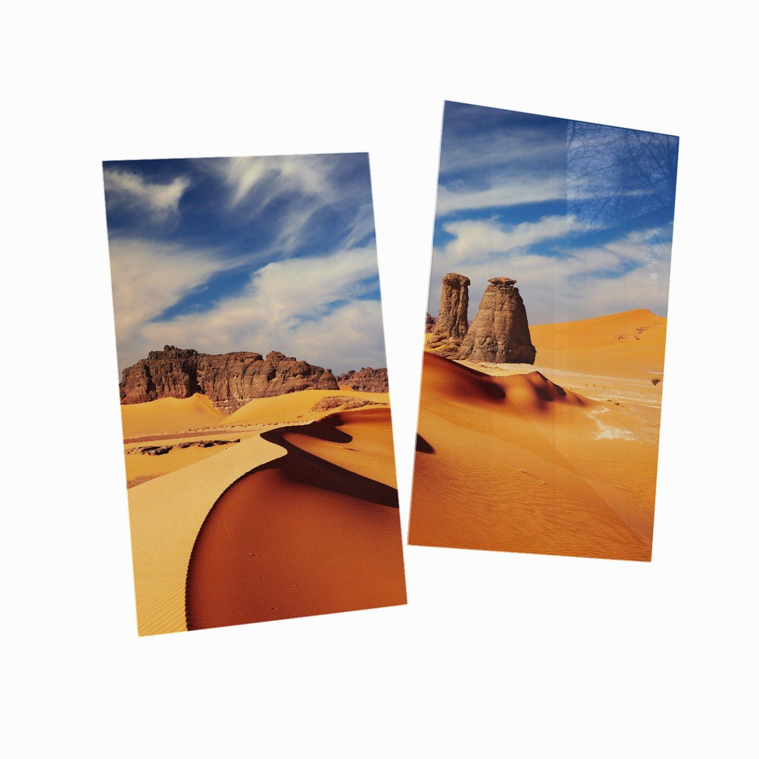5mm Größen tlg., in 2 (Glasplatte, Herd-Abdeckplatte Sahara der Wüste, Noppen), und Felsen inkl. Wallario Sand verschiedene ESG-Sicherheitsglas,