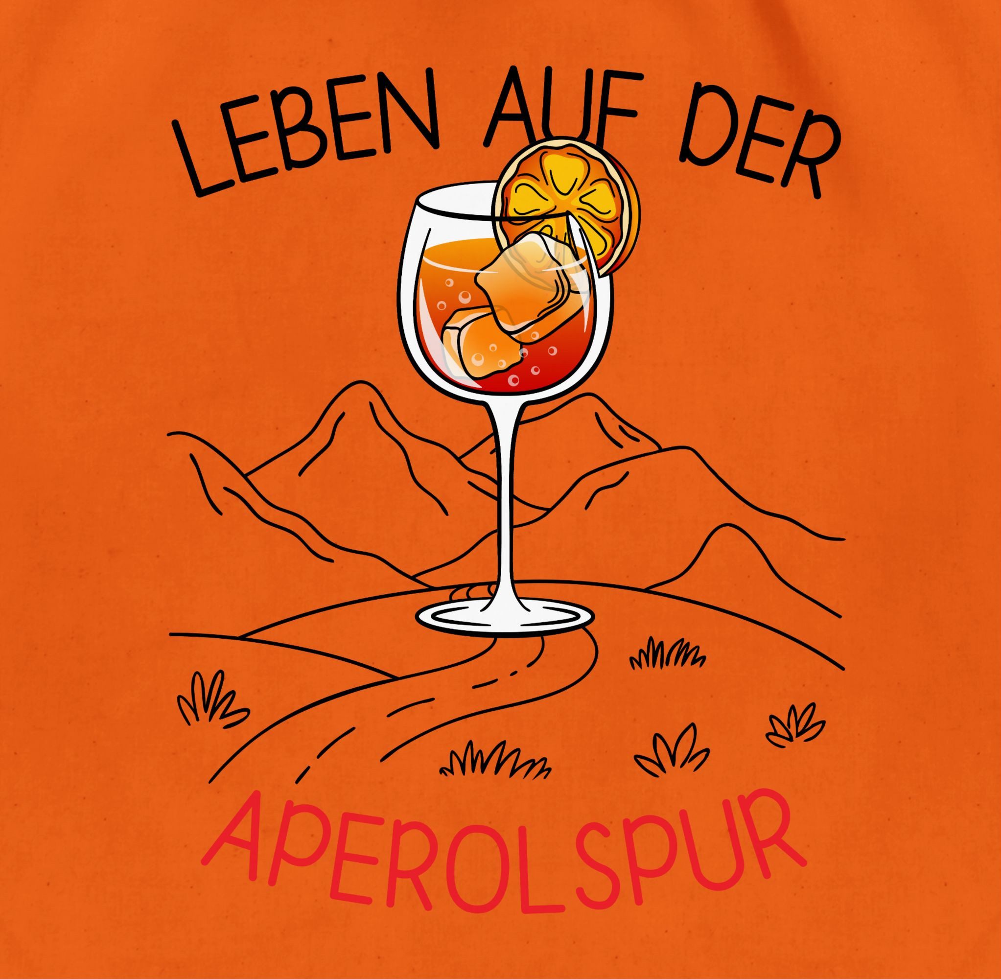 Shirtracer Turnbeutel Leben auf der Aperolspur, Aperolaf, Aperol Geschenk, günstig online kaufen