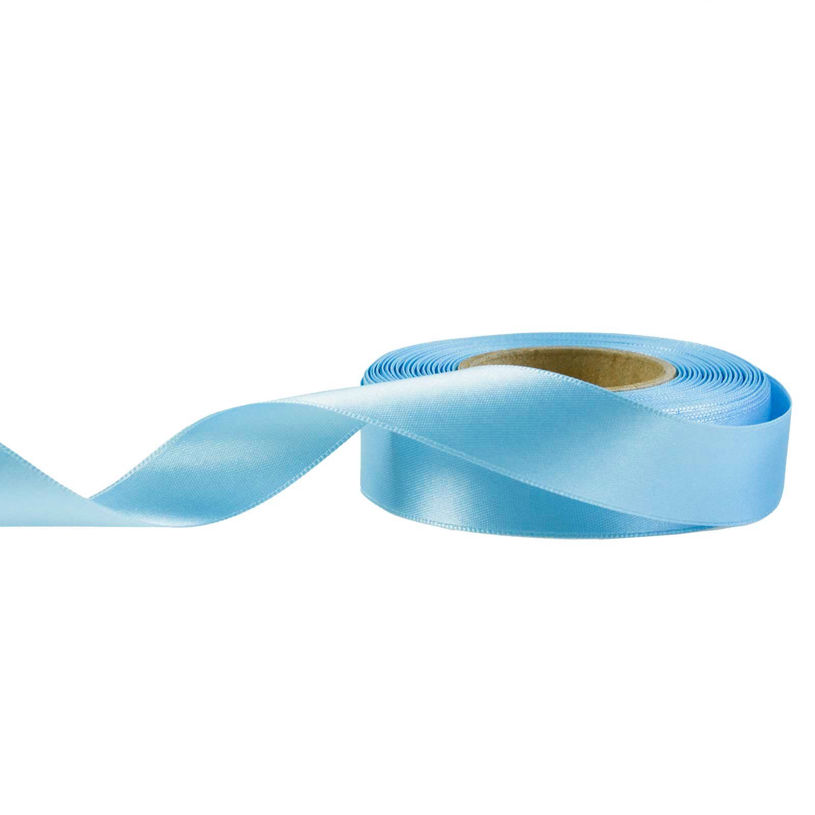 maDDma Geschenkband 20m Satinband beidseitig 24mm, Dekoband Geschenkband, hellblau