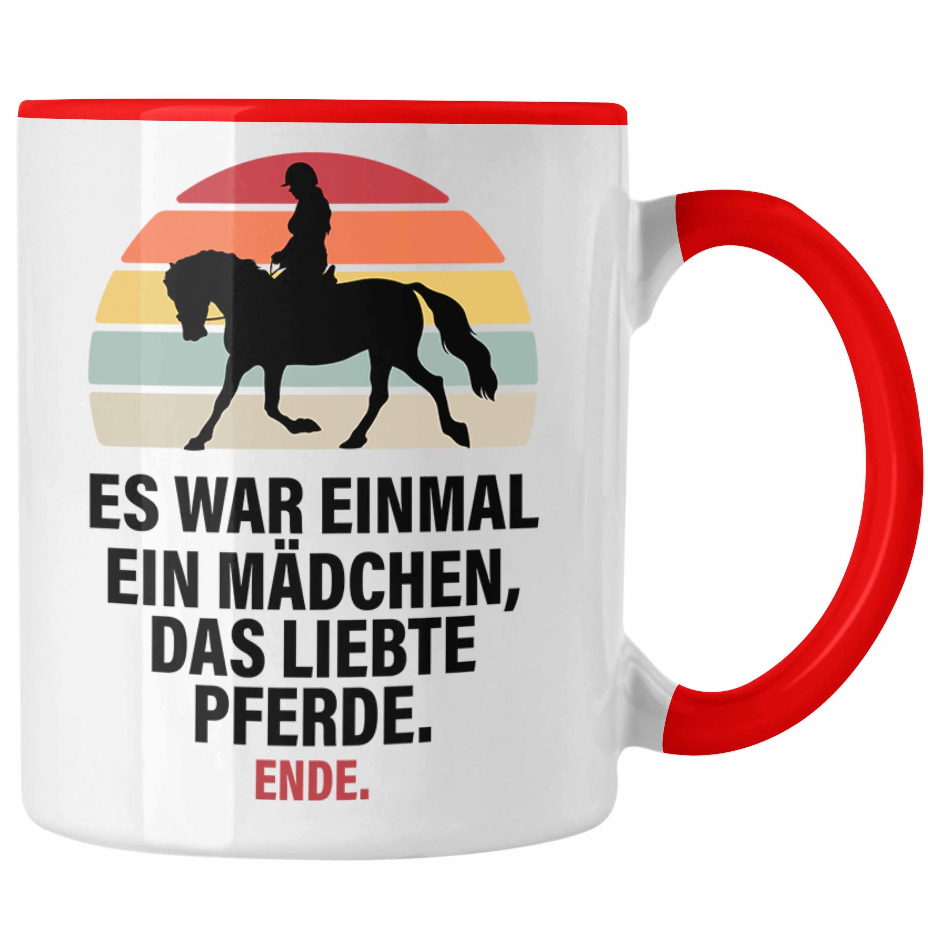 Trendation Tasse Trendation - Pferde Tasse Lustig Reiterin Geschenk Pferde Geschenke Mädchen Pferdeliebhaber Rot
