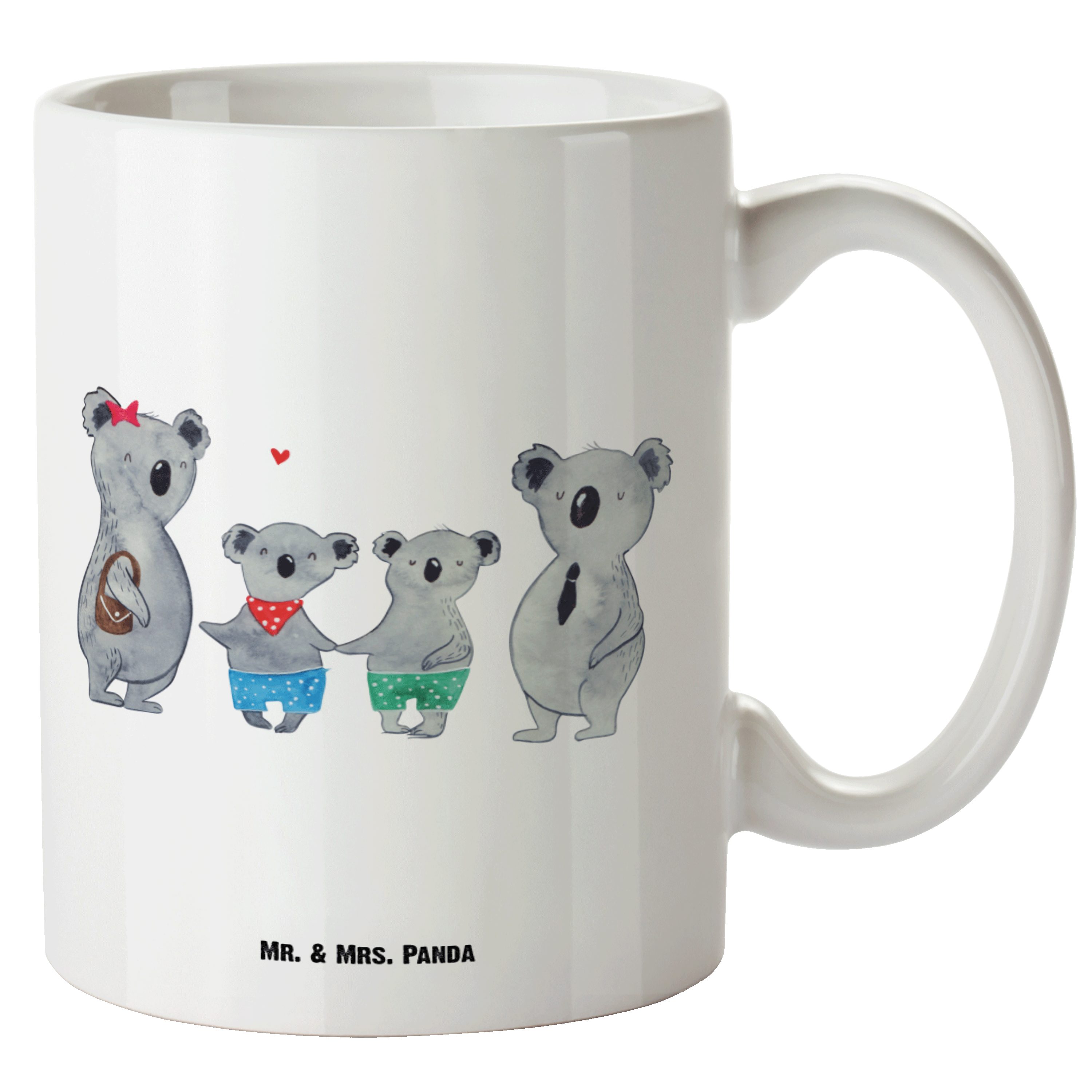 Familie zwei & Mr. Oma, Keramik Tasse Mrs. Geschenk, XL Tasse, - XL Weiß J, Panda Familienleben, Koala - Tasse