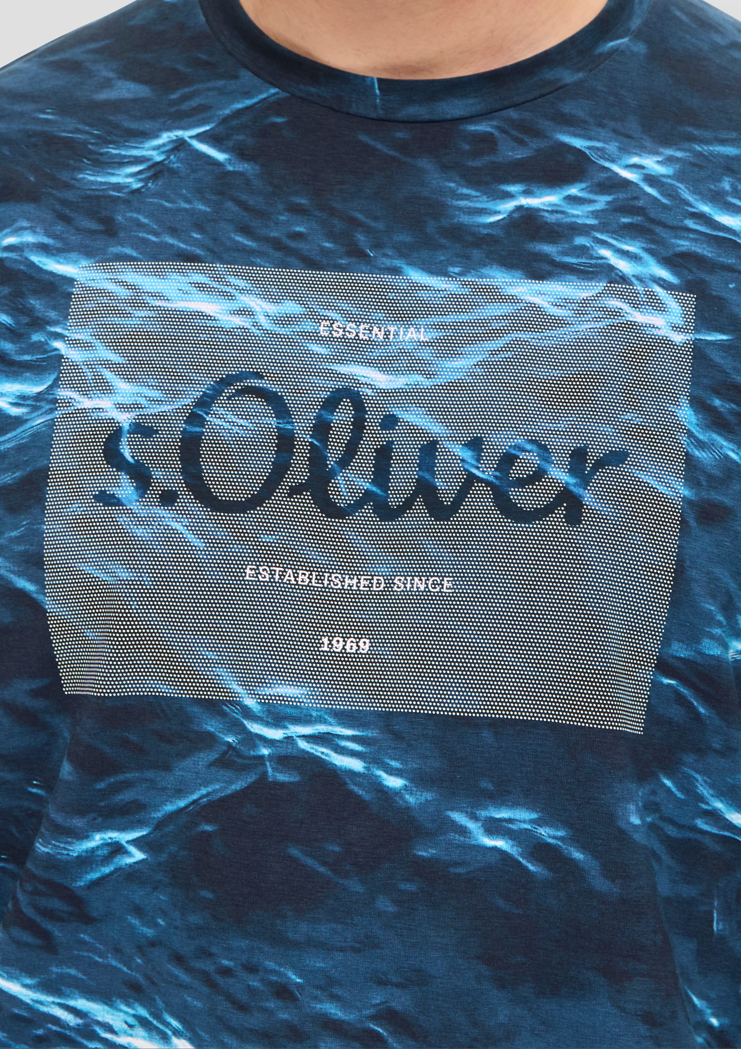 s.Oliver Kurzarmshirt Baumwollstretch Print-Shirt aus