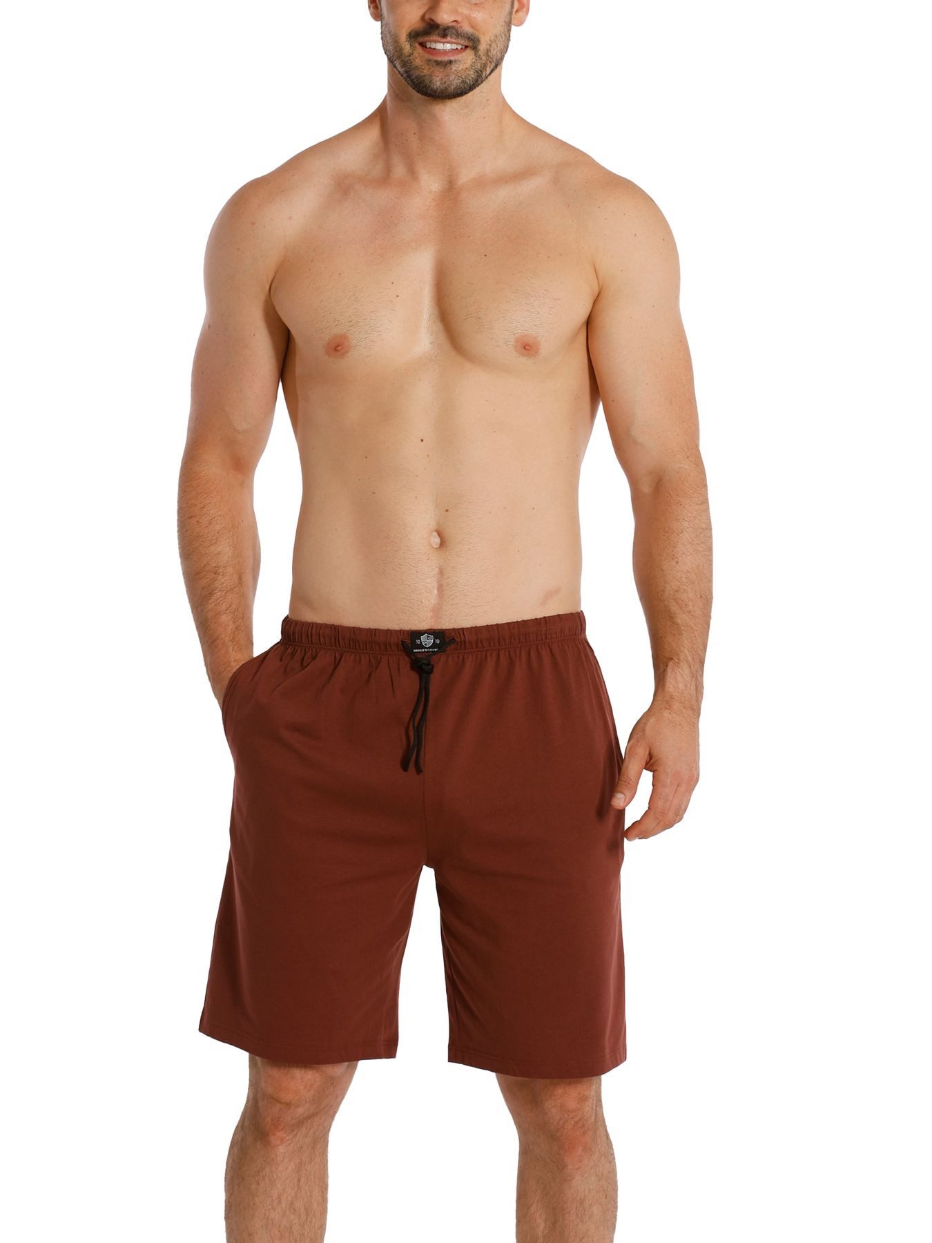 HAASIS Bodywear 1919 Bermudas Herren Jerseybermuda 77120863-bordeaux (1-tlg) Leichte Bermuda, Seitentaschen, Kordel